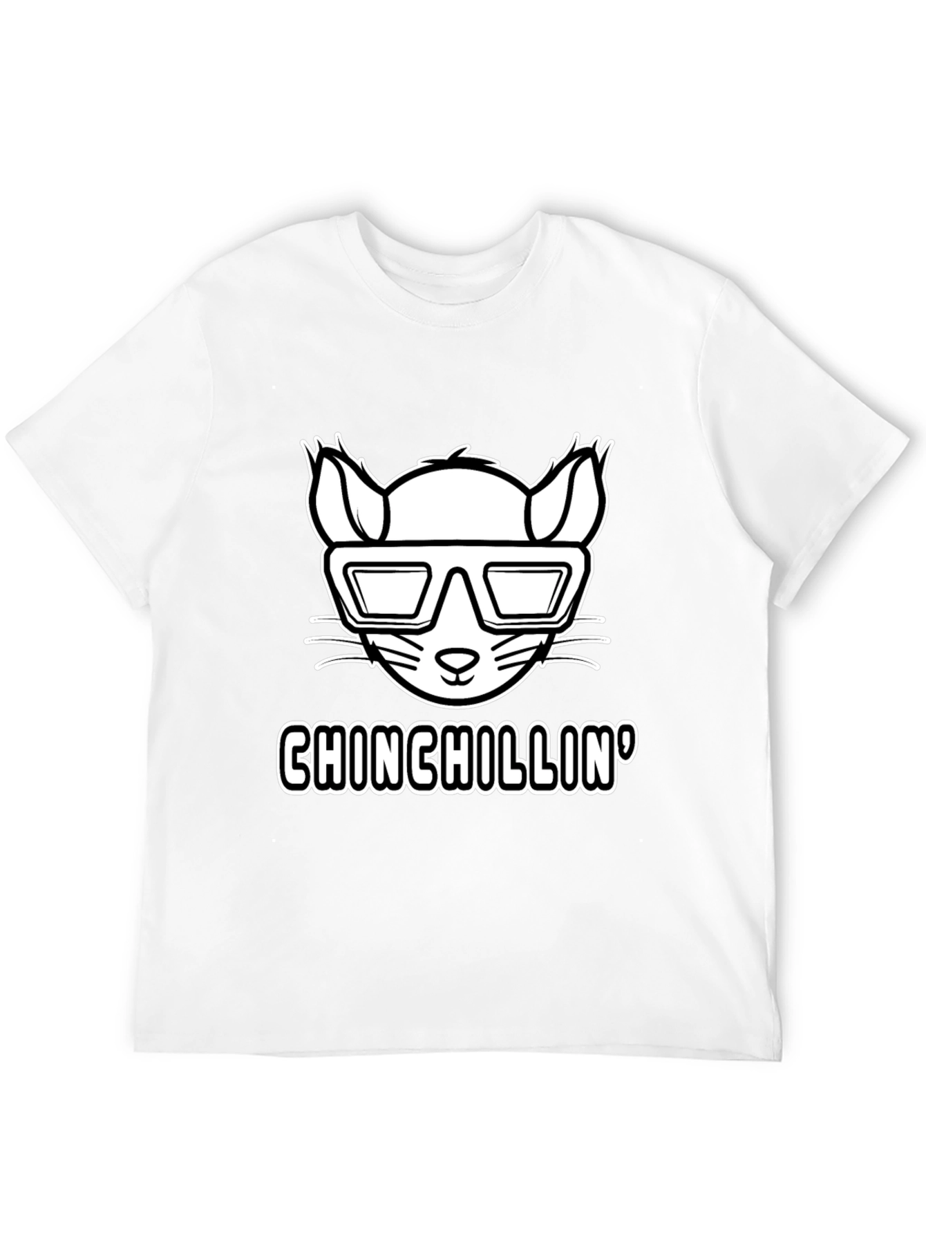 Black Chinchillin' T-Shirt - Cool Rodent Design view 12