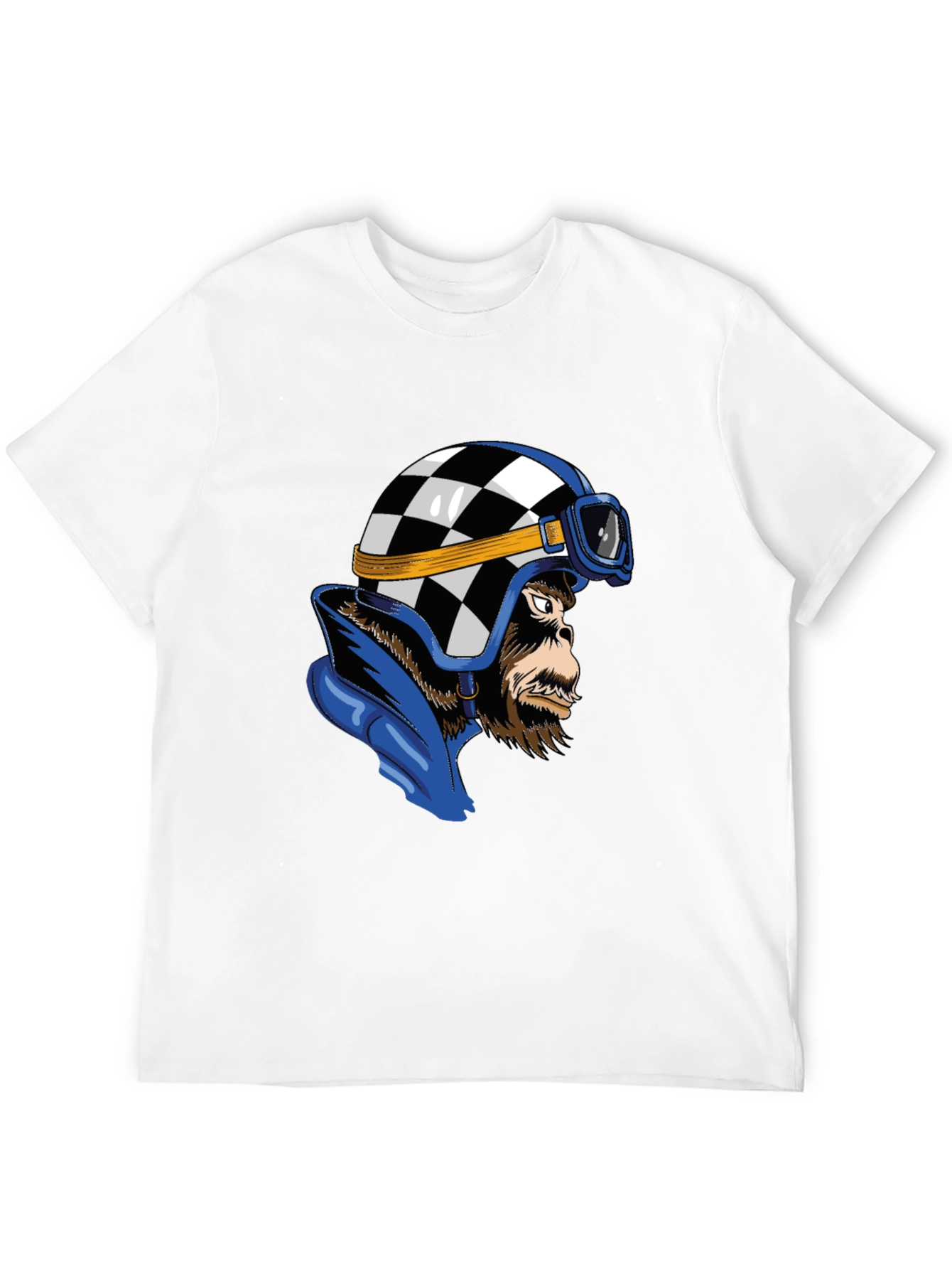 Black Retro Racer Gorilla Graphic T-Shirt view 12