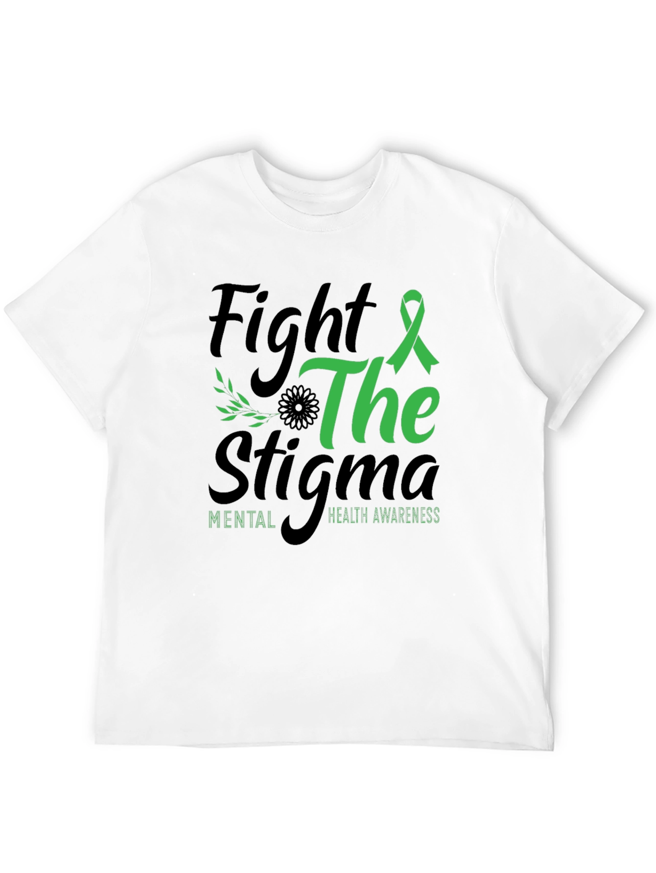 Black Fight the Stigma Mental Health Awareness T-Shirt view 12