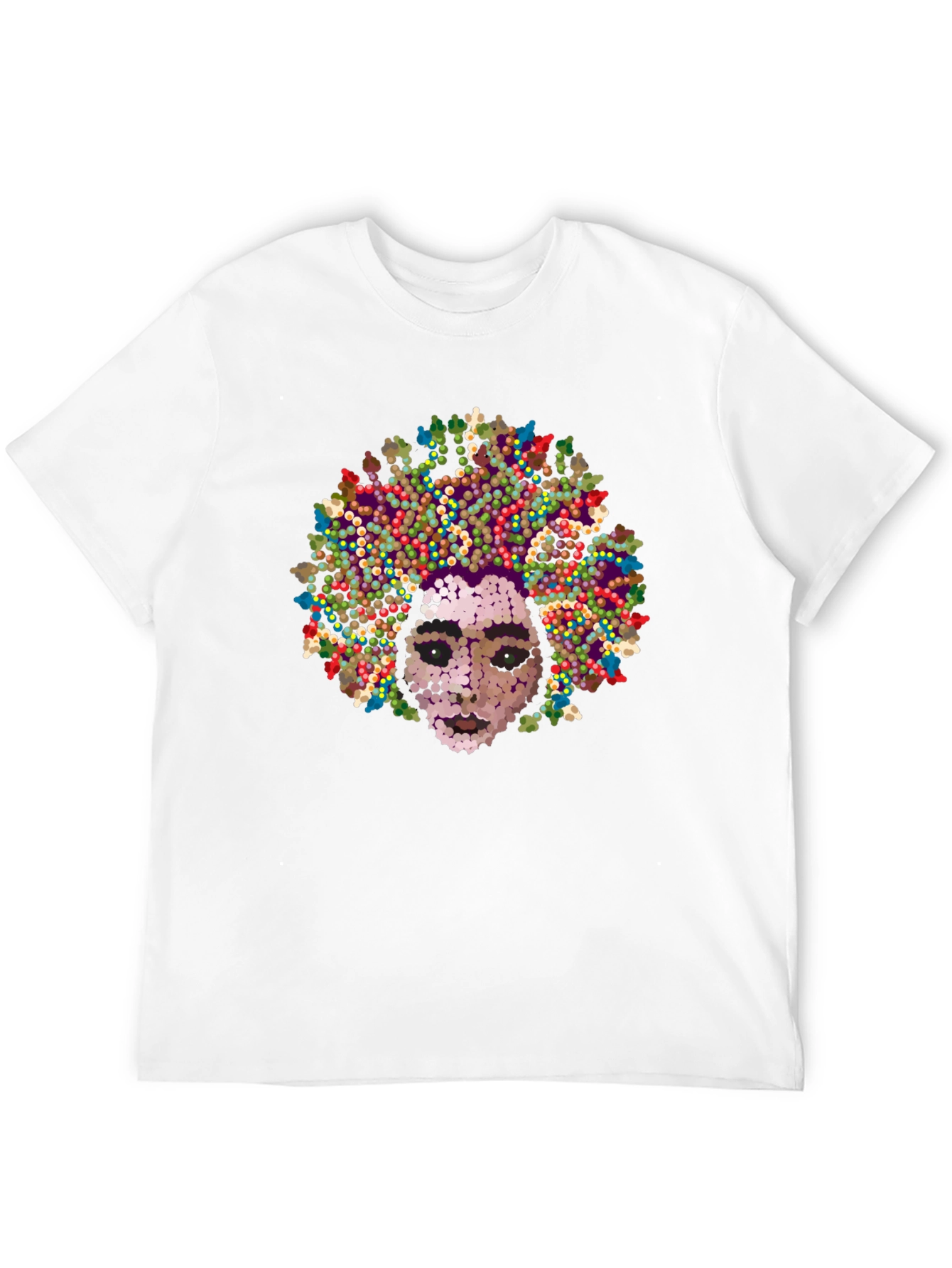 Black Abstract Afro Face Black T-Shirt view 12