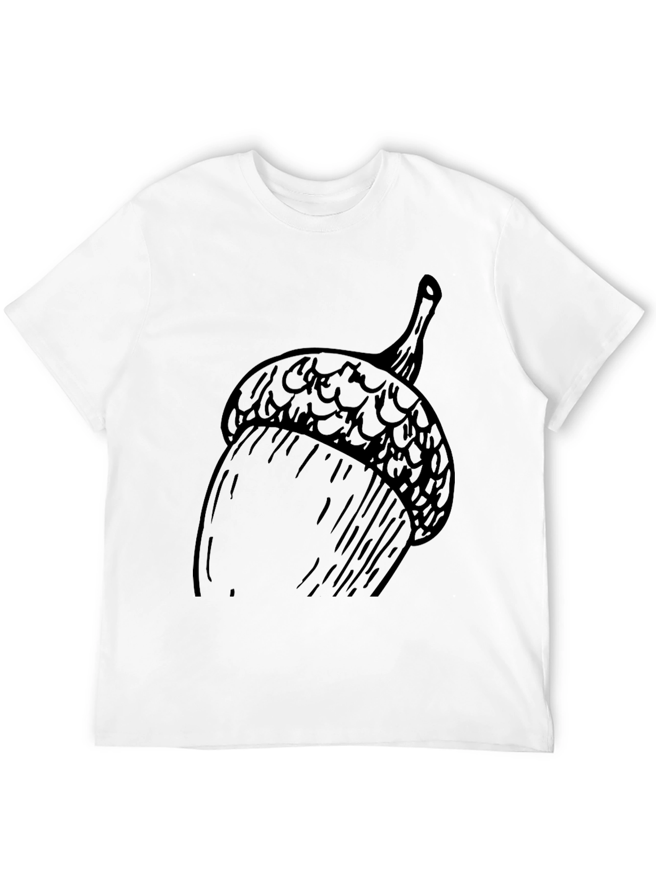Black Acorn Graphic Tee - Nature Inspired Unisex T-Shirt view 12