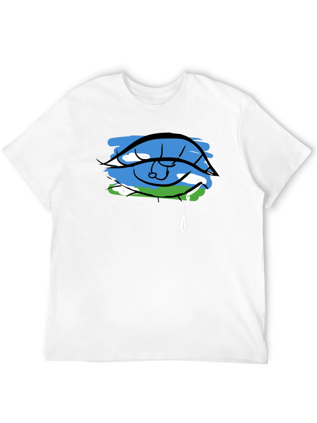 Black Eye Crying Earth Graphic Black T-Shirt view 12