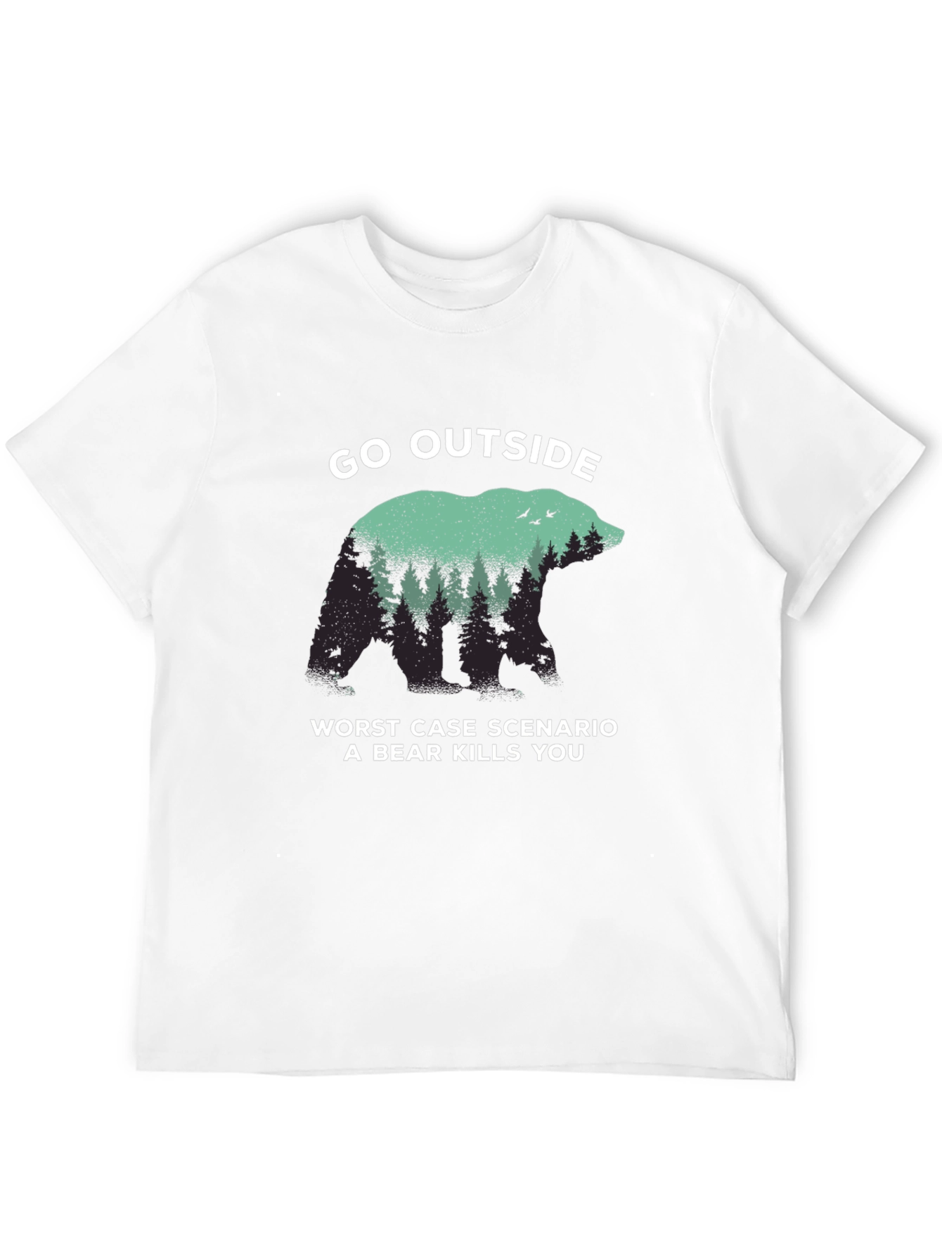 Black Go Outside Bear Graphic T-Shirt view 12