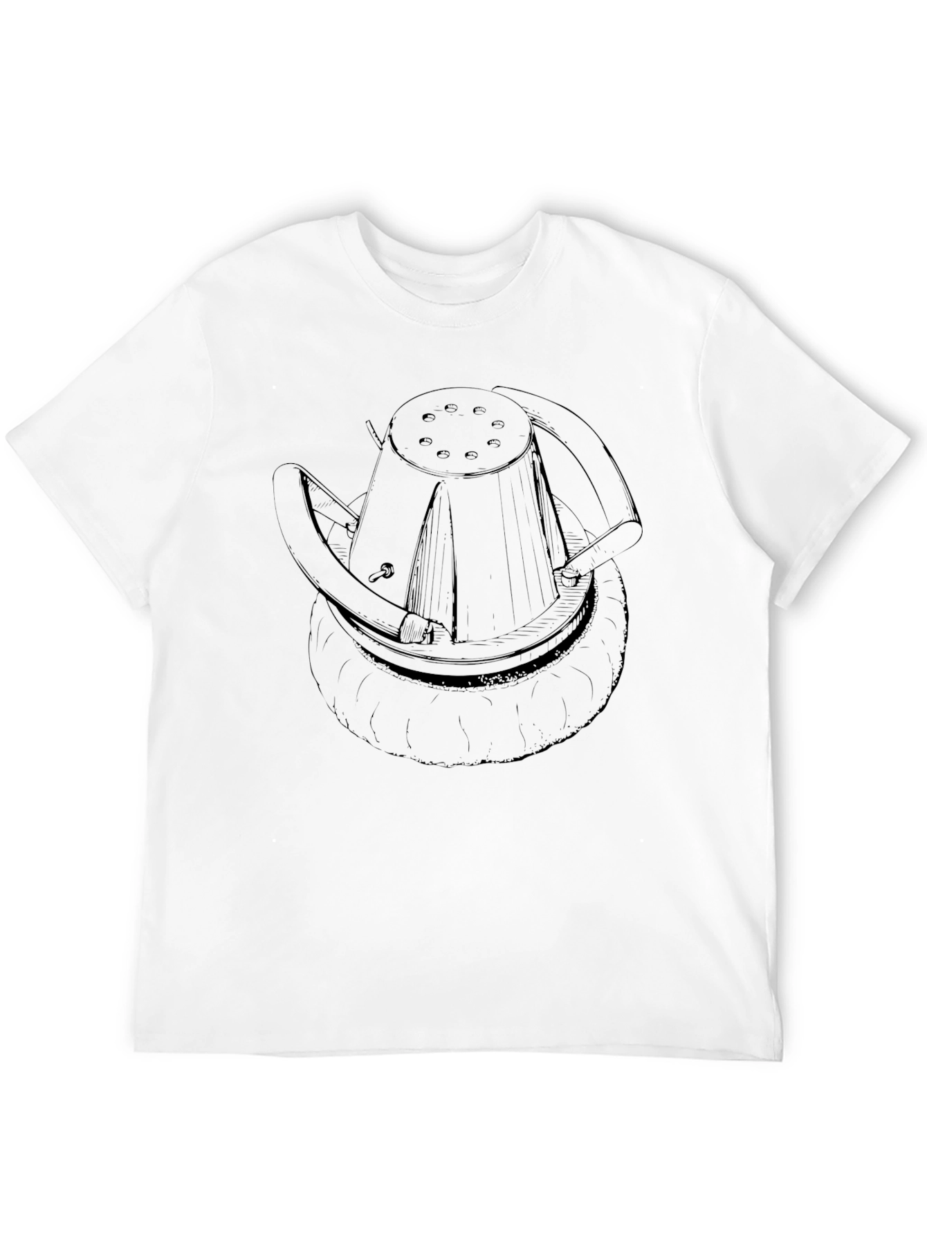 Black Unique Black T-Shirt with Abstract Hat Design view 12