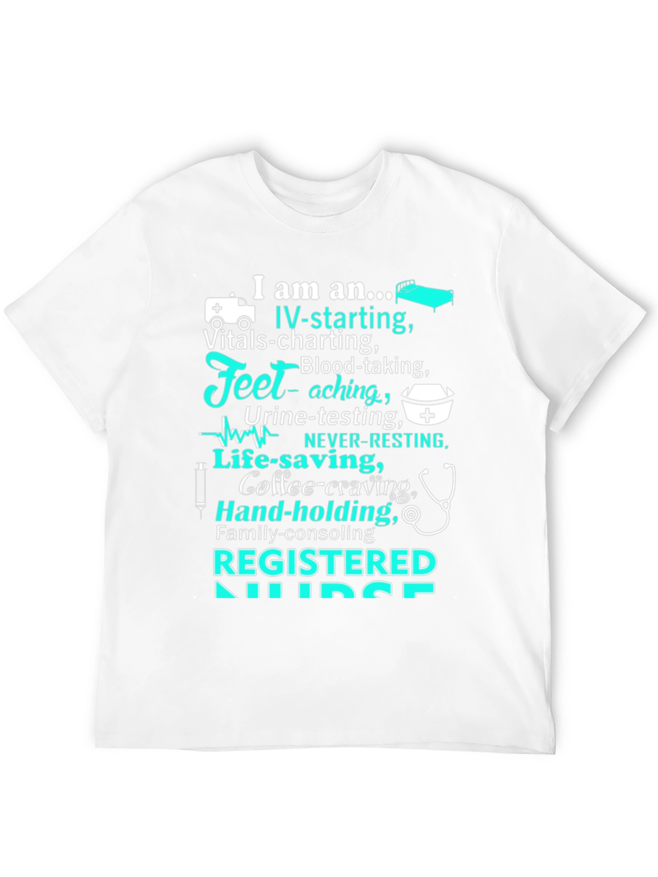 Black Registered Nurse Novelty T-Shirt view 12