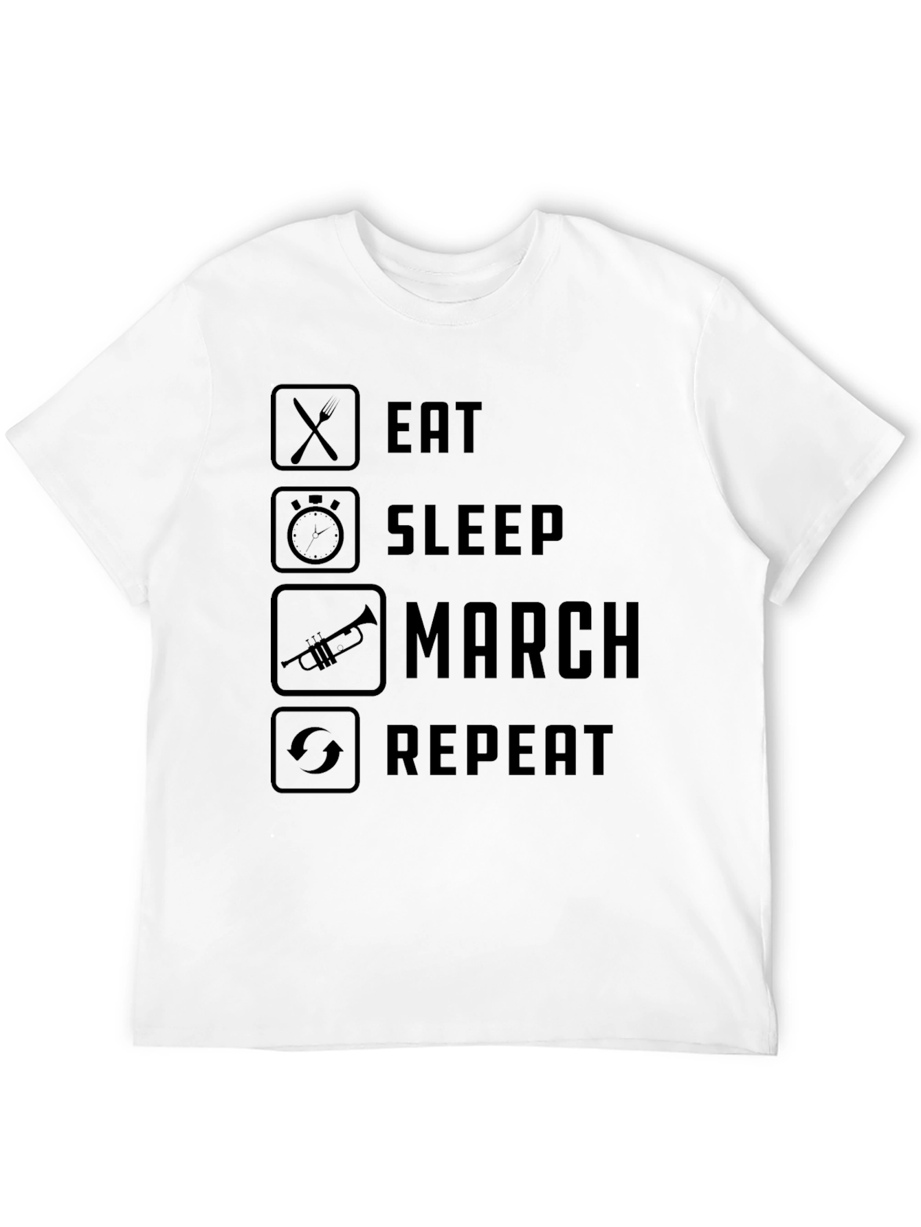 Black Eat Sleep March Repeat T-Shirt - Band/Musician Life view 12