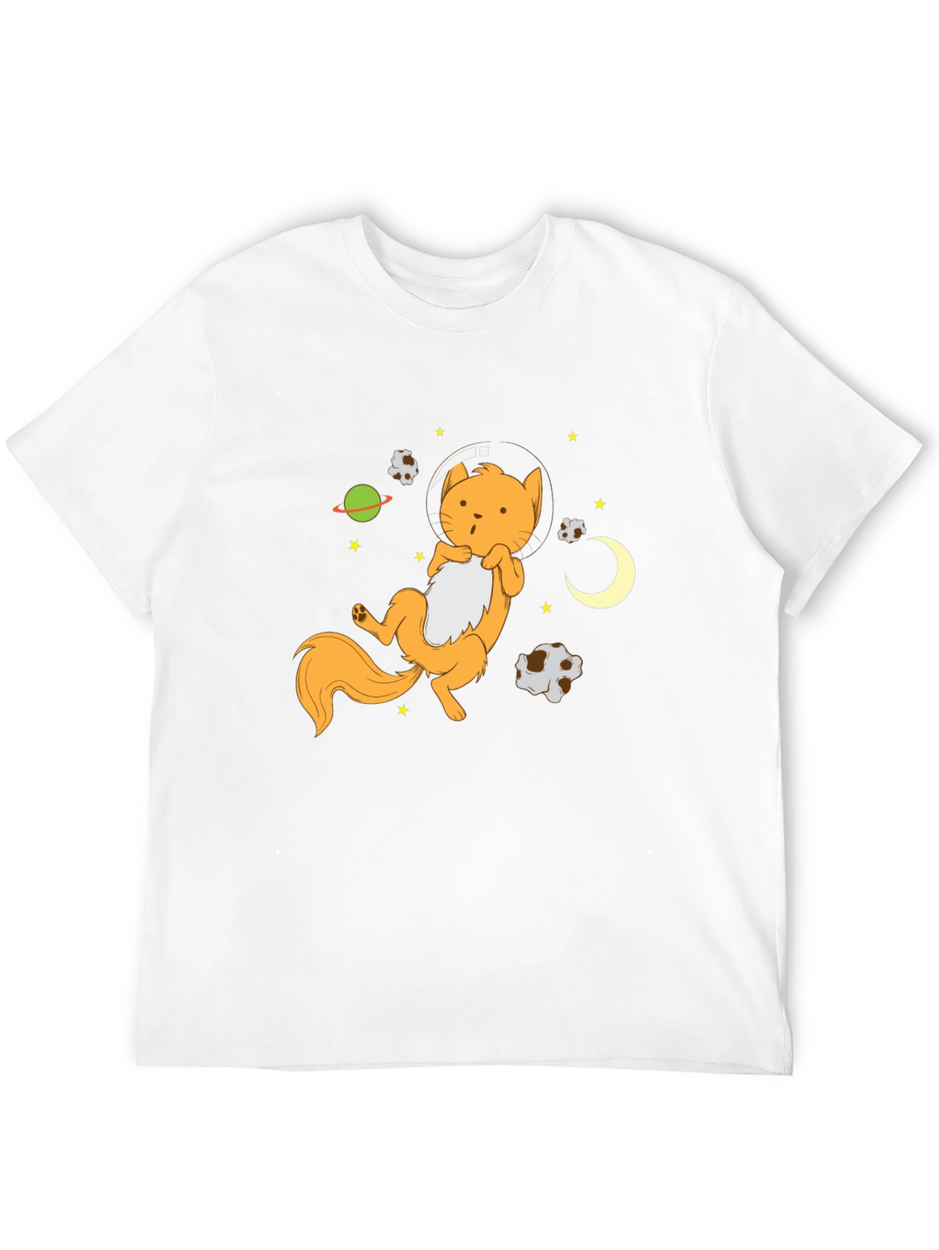 Black Astronaut Cat Graphic Tee - Black Cotton Blend T-Shirt view 12