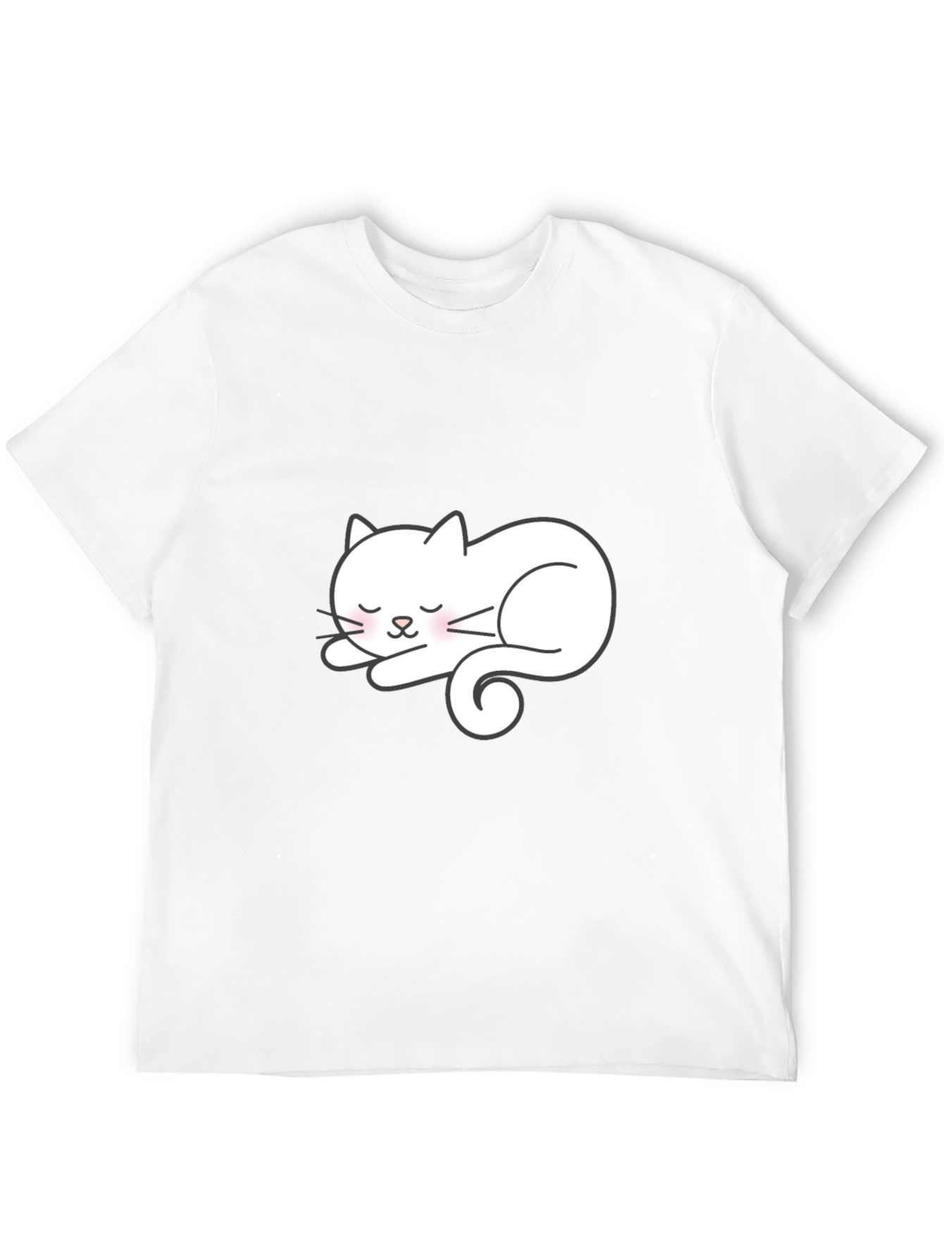 Black Cute Sleeping Cat Graphic T-Shirt - Soft Cotton Comfort view 12