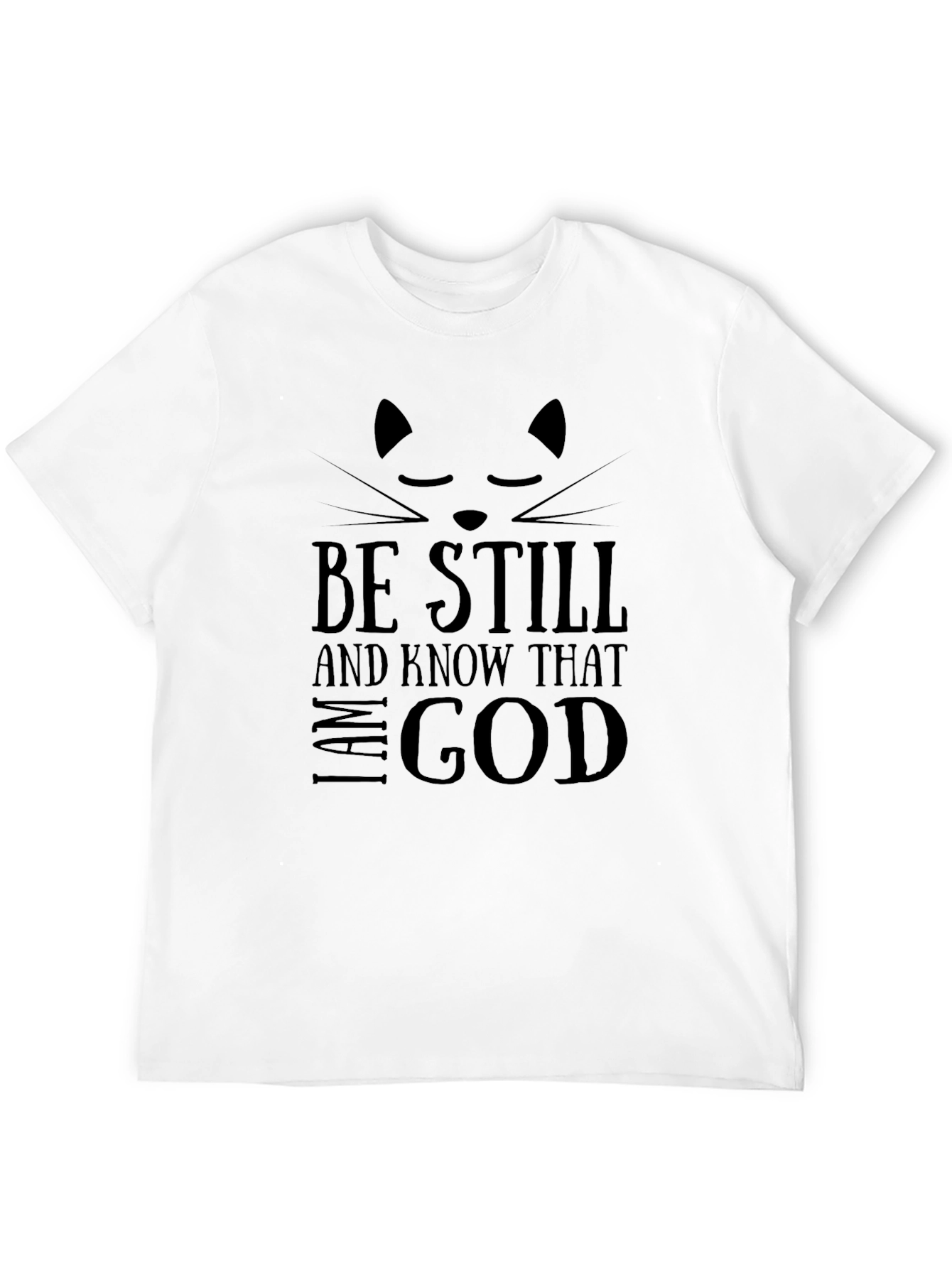 Black Be Still & Know Cat T-Shirt - Black view 12