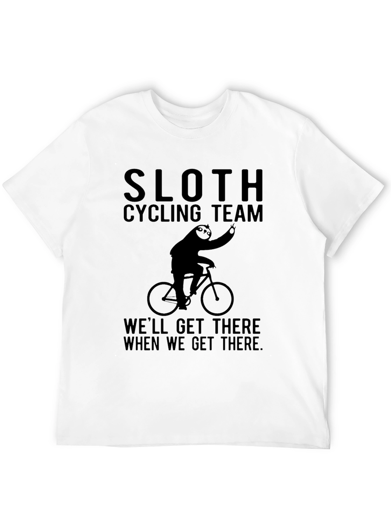 Black Sloth Cycling Team Black T-Shirt - Funny & Relaxed view 12