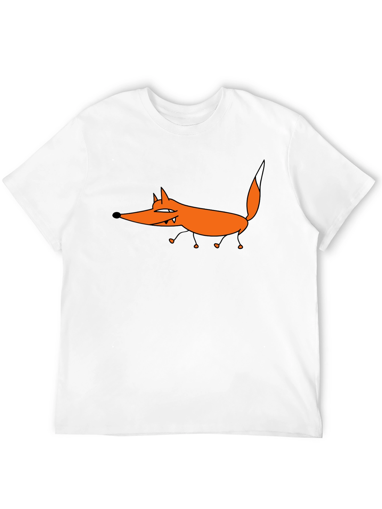 Black Funny Fox Graphic Tee - Black Short Sleeve T-Shirt view 12