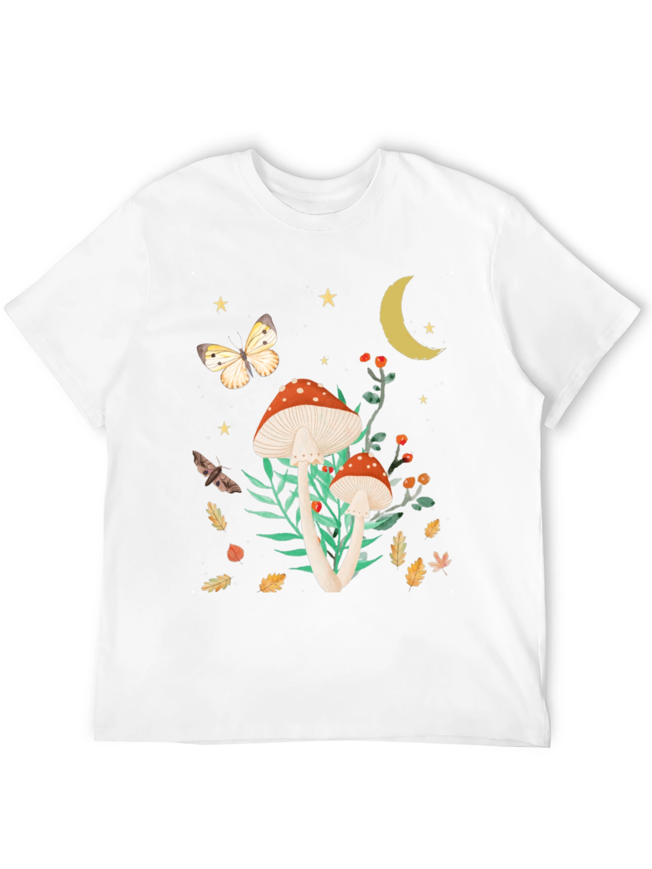 Black Mushroom Butterfly Graphic Tee view 12