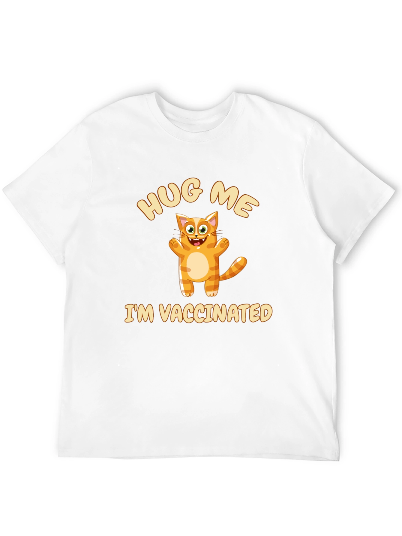 Black Hug Me I'm Vaccinated Cat Graphic T-Shirt view 12
