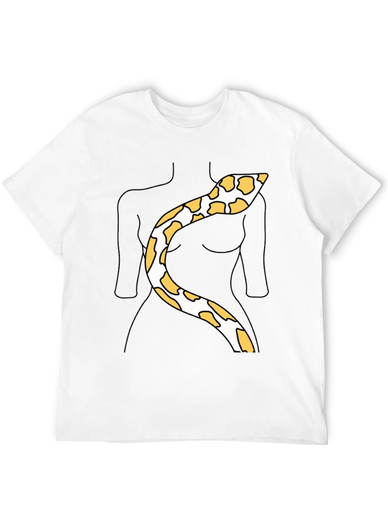 Black Snakeskin Print Tee - Funny Body Outline Top view 12