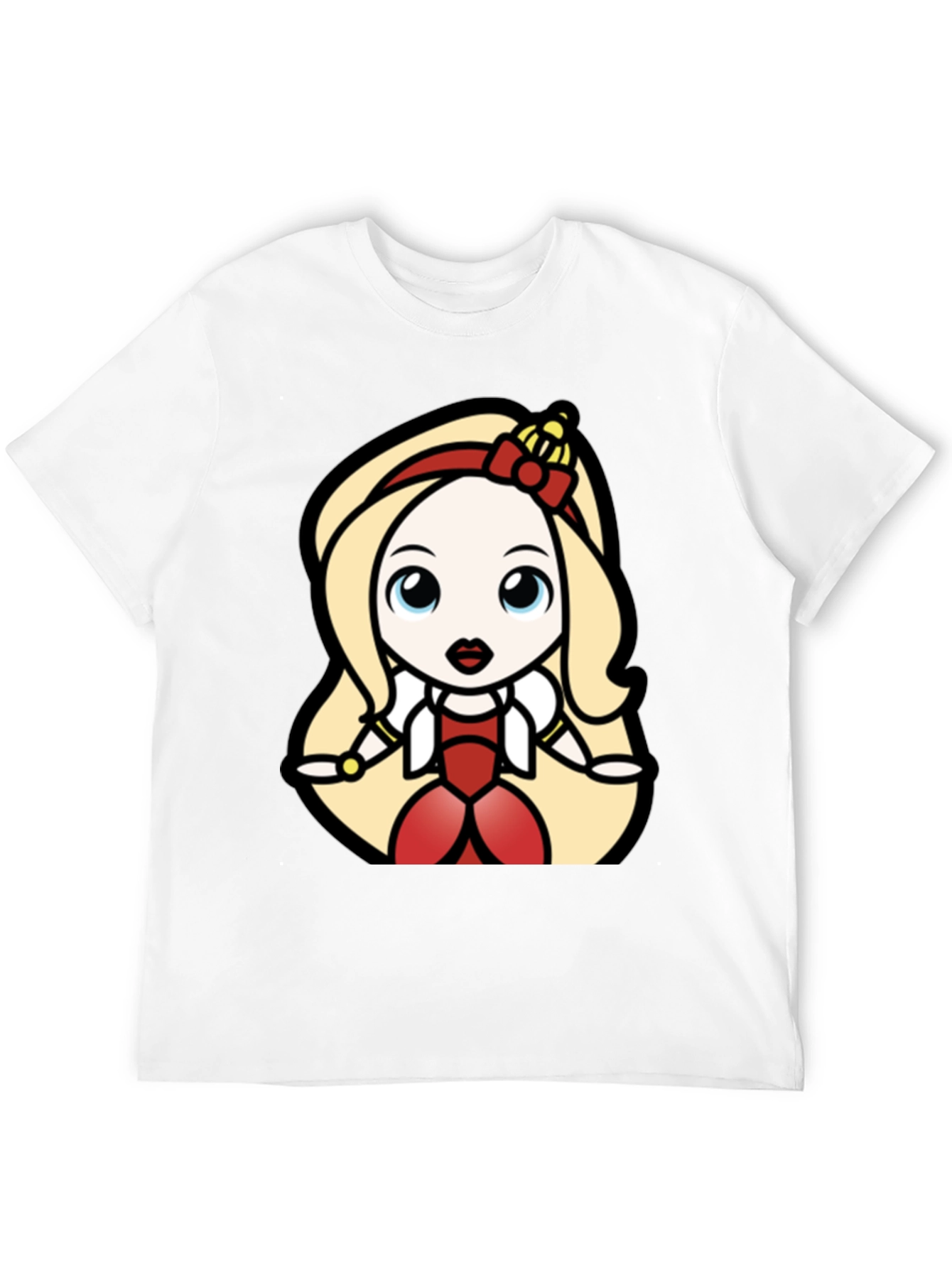 Black Princess Cartoon Graphic Tee - Black Cotton T-Shirt view 12