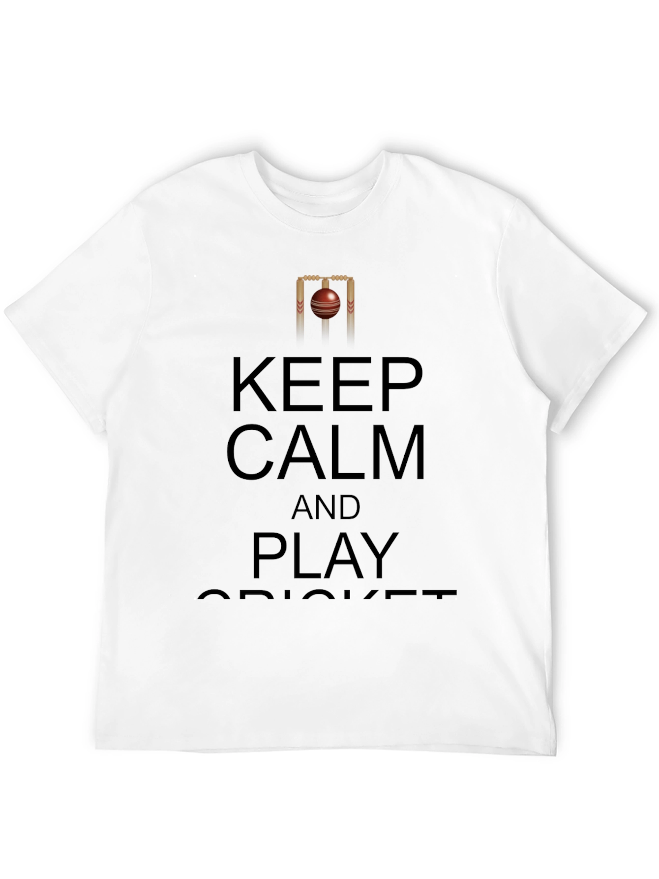 Keep Calm and Play Cricket Black T-Shirt - 12