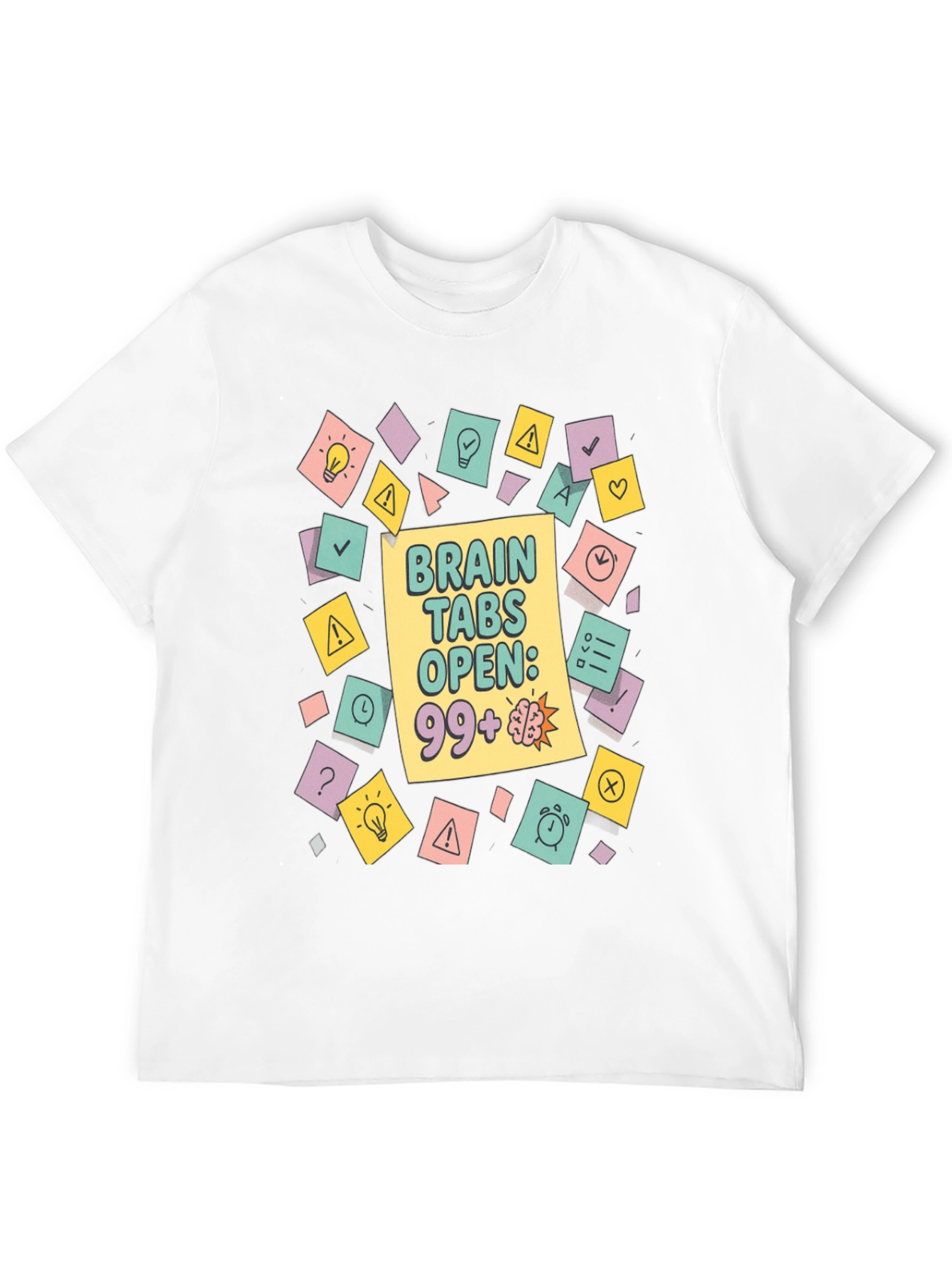 Black Brain Tabs Open T-Shirt - Clever Graphic Tee view 12