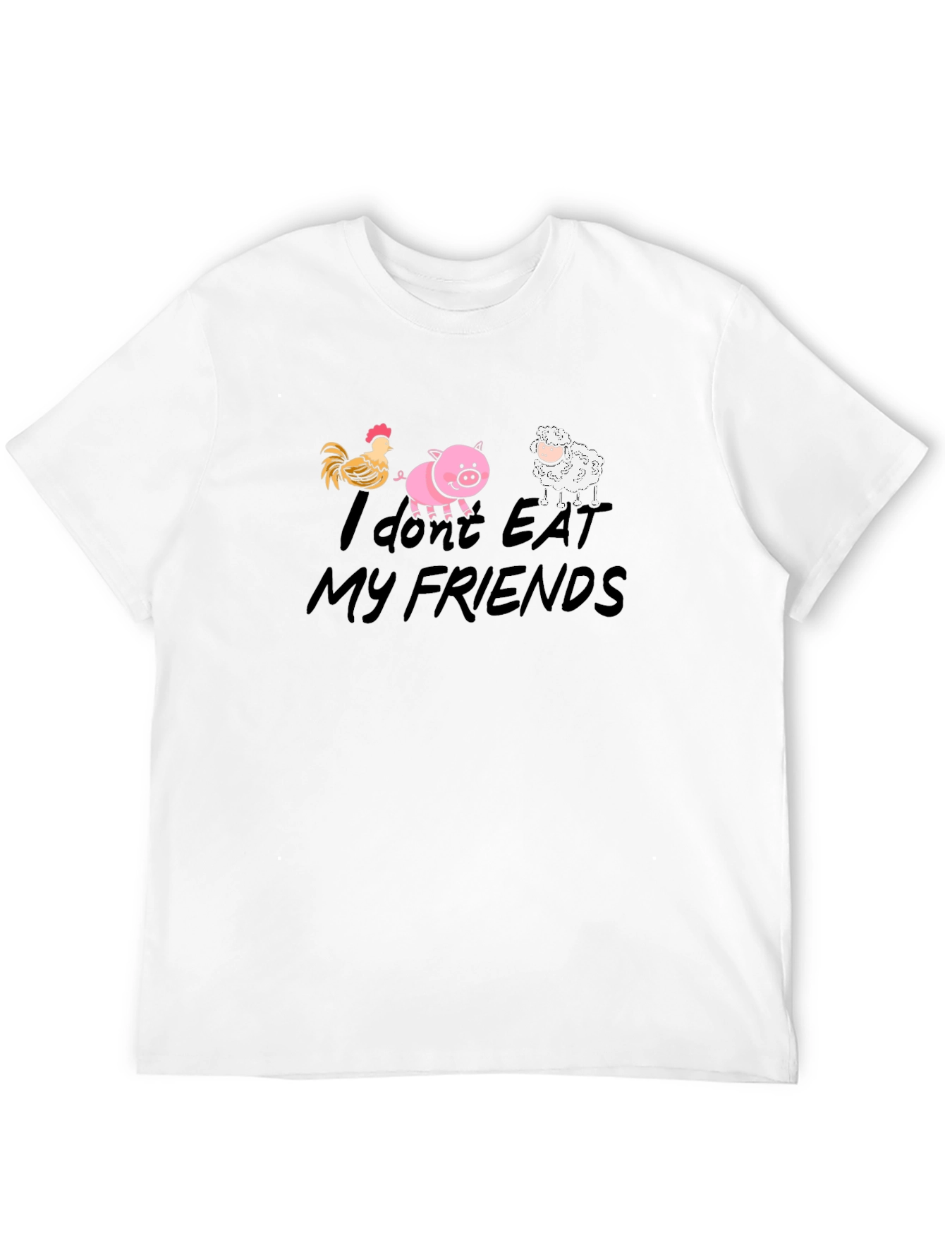 Black Vegan Animal Friends T-Shirt view 12