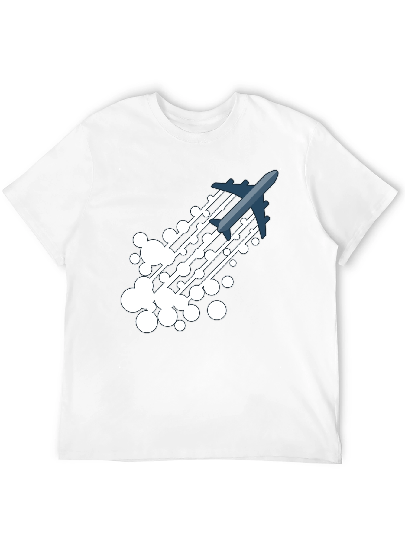 Black Airplane Trail Graphic Tee - Black Cotton Blend Shirt view 12