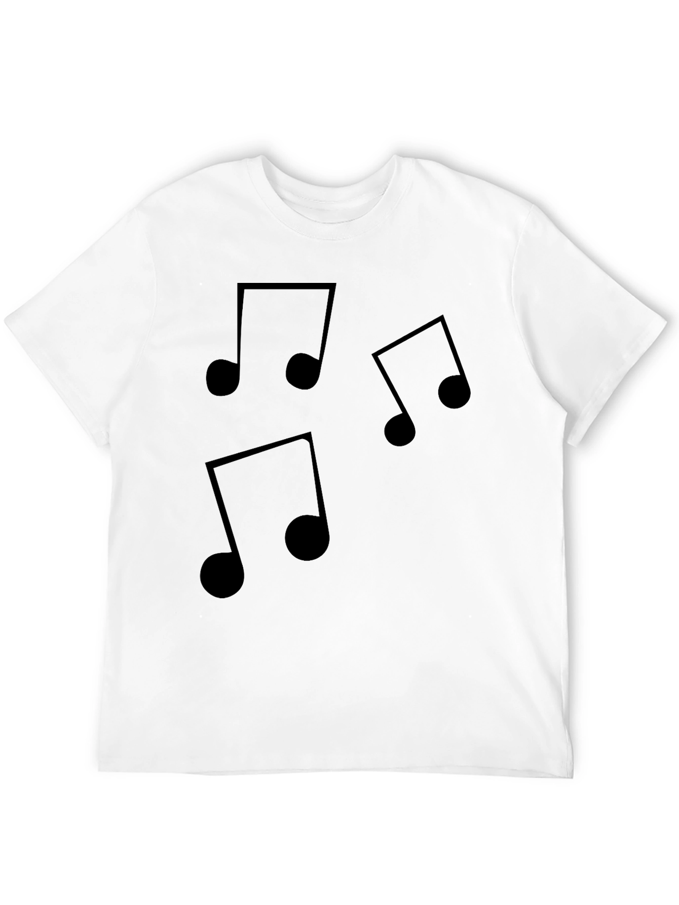 Black Musical Note T-Shirt - Black Cotton Tee for Music Lovers view 12