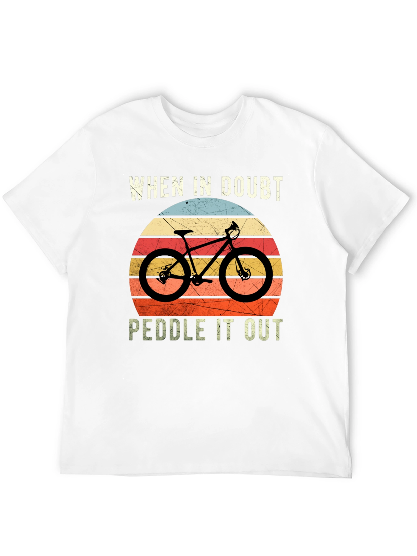 Black When In Doubt Peddle It Out T-Shirt view 12