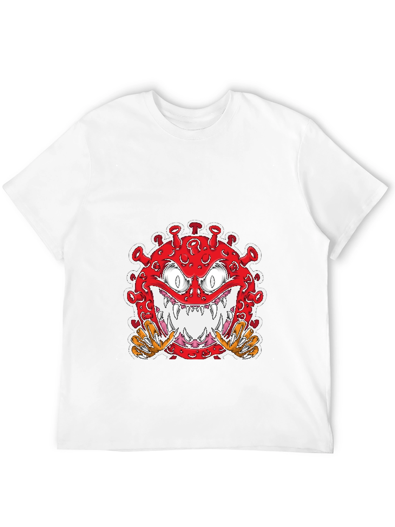 Black Cartoon Virus Graphic T-Shirt - Men's Black Tee view 12