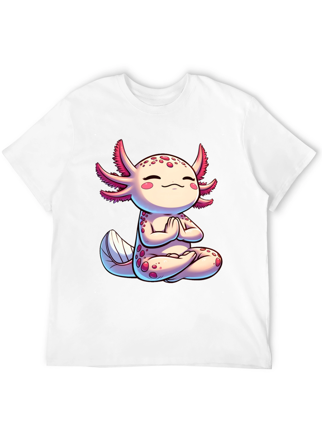 Black Zen Axolotl T-Shirt - Meditating Cute Amphibian view 12