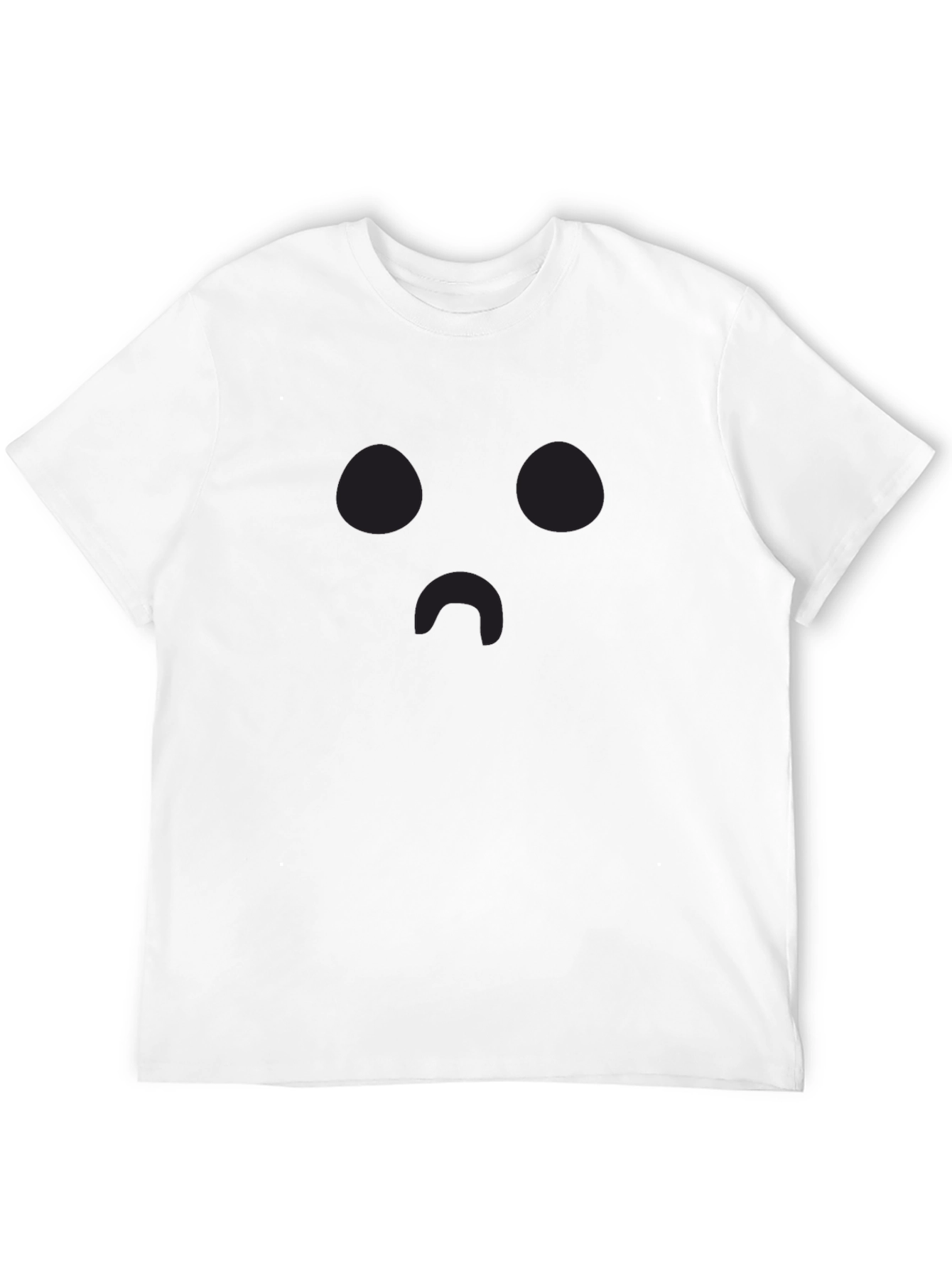 Black Sad Face Emoji Black T-Shirt | Classic Crew Neck Tee view 12