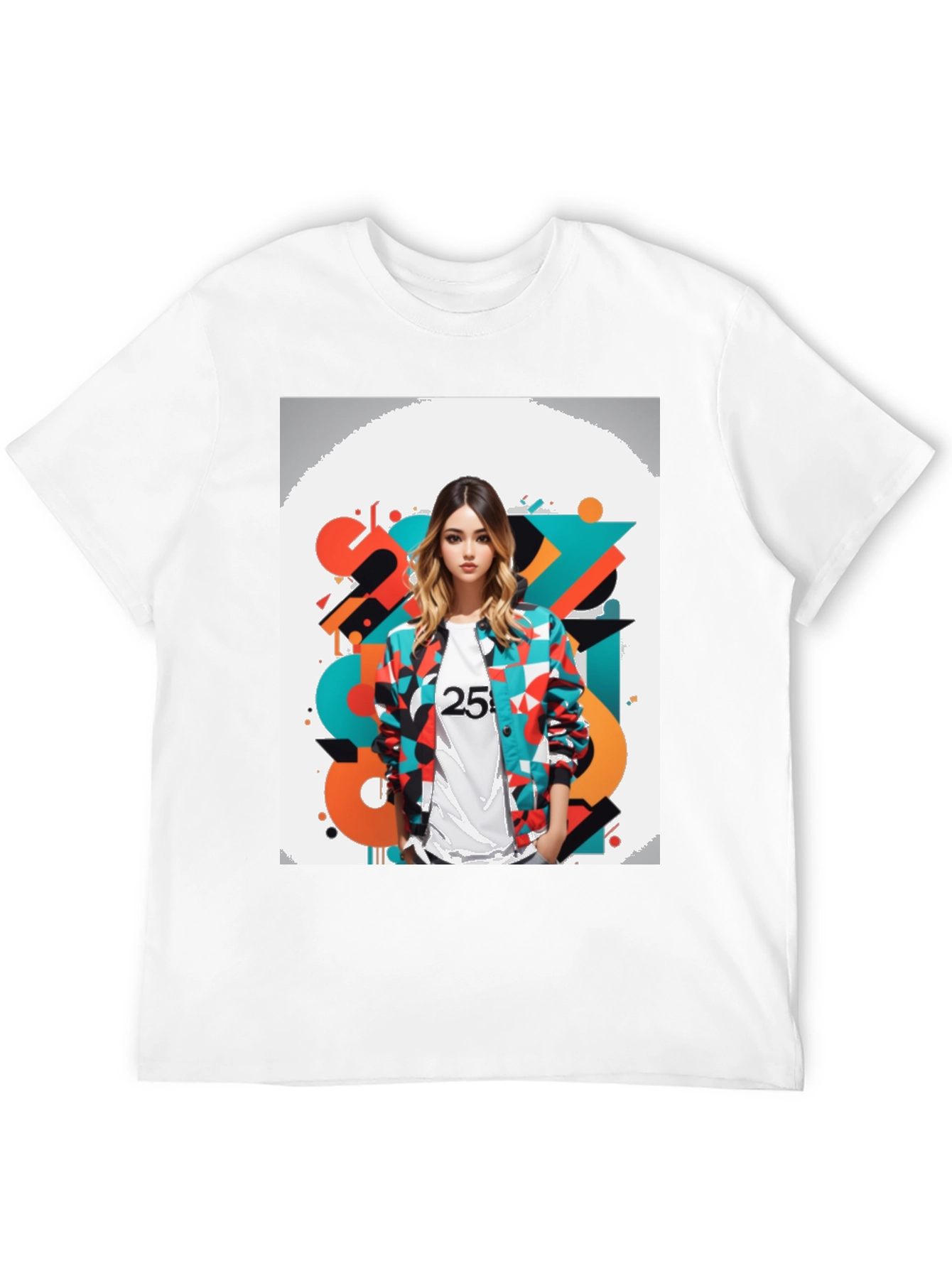 Black Abstract Graphic Print Black Tee view 12