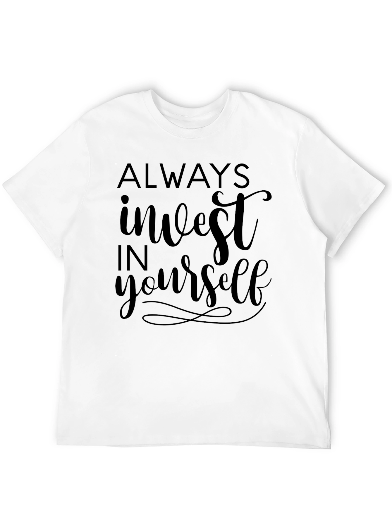 Black Invest in Yourself Graphic Tee - Black view 12