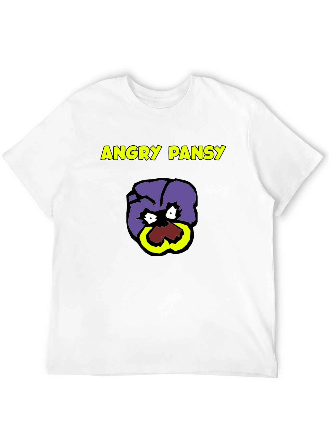 Black Angry Pansy Graphic Tee - Bold Humor T-Shirt view 12