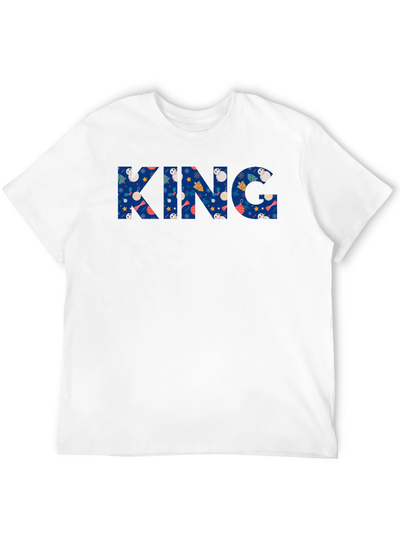 Black Festive King Holiday T-Shirt - Black Crew Neck view 12