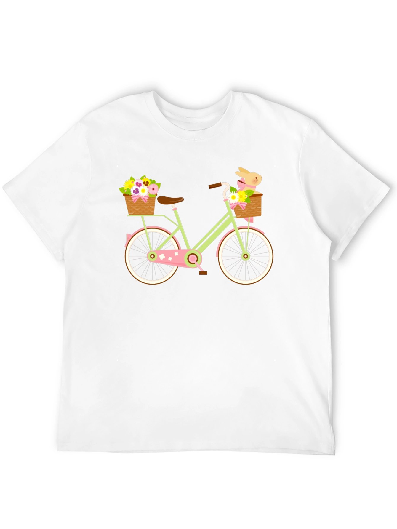 Black Floral Bike T-Shirt - Cute Easter Bunny Design view 12