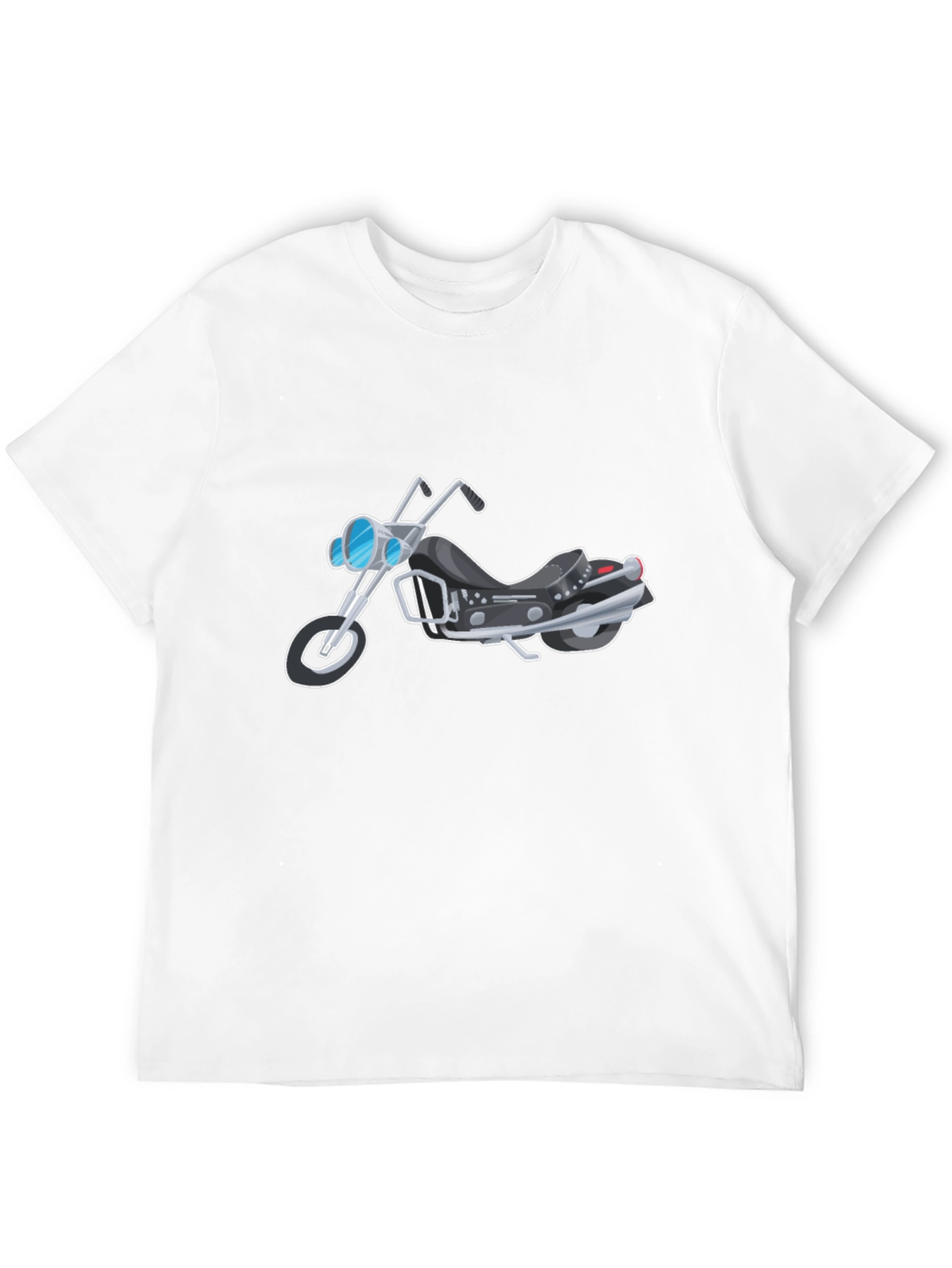 Black Men's Black Motorcycle Graphic T-Shirt view 12