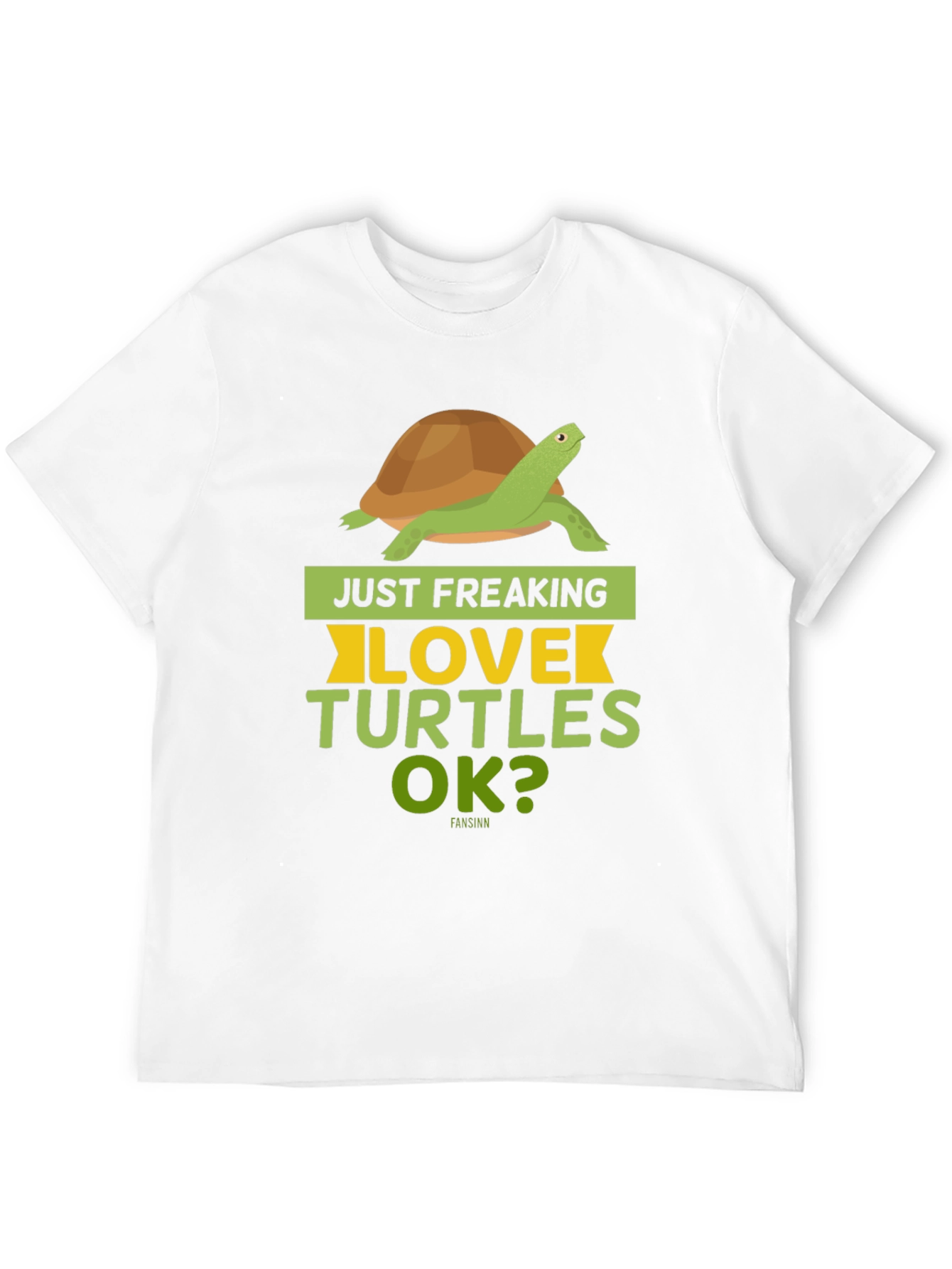 Black Just Freaking Love Turtles OK? T-Shirt view 12