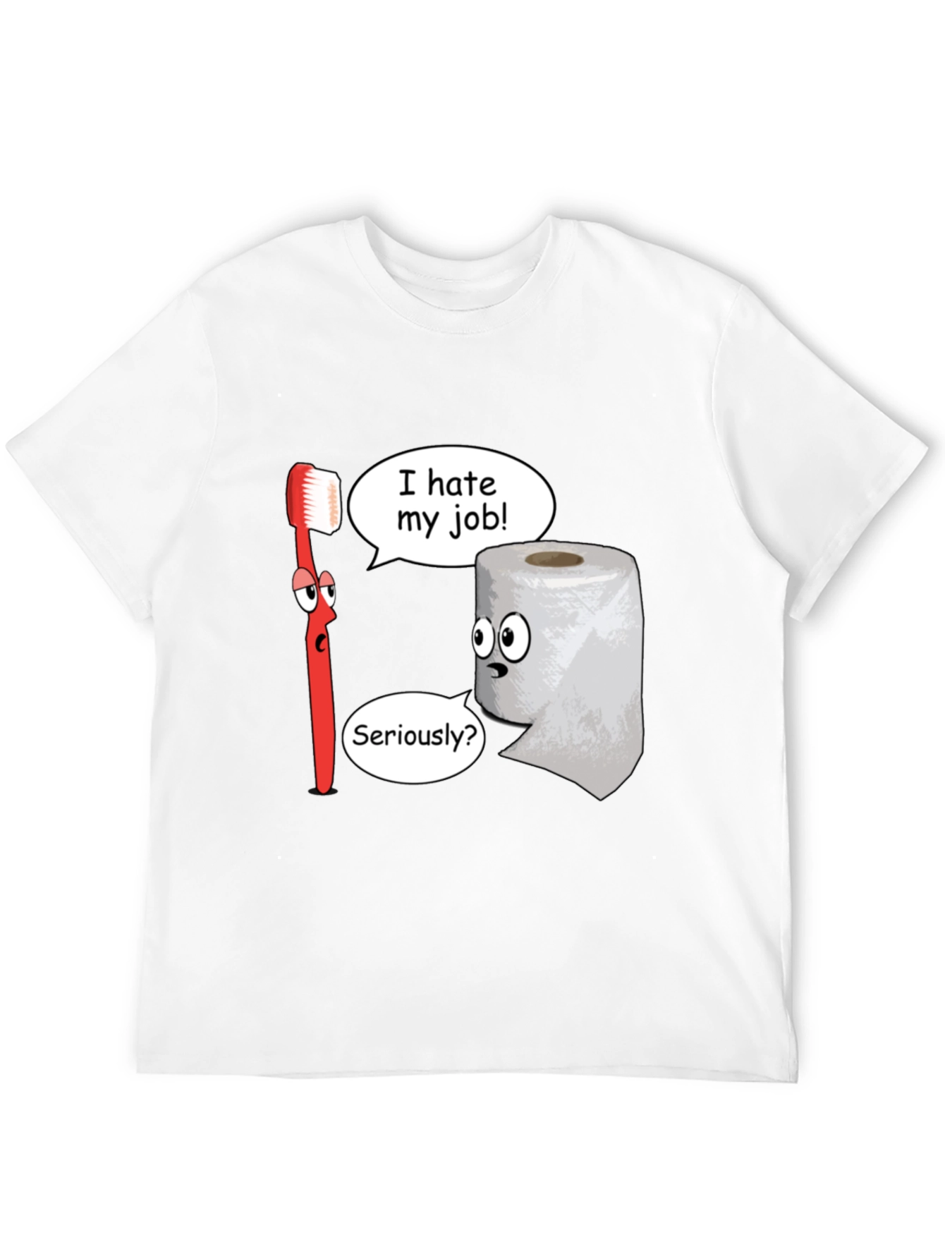 Black Funny Cartoon T-Shirt - I Hate My Job view 12