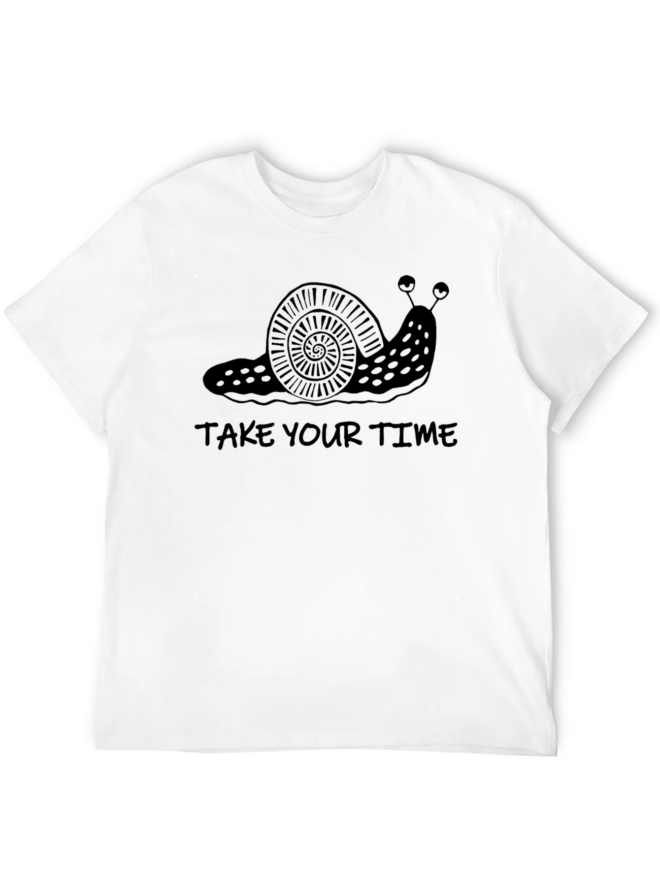 Black Take Your Time Snail T-Shirt - Unisex Black Tee view 12
