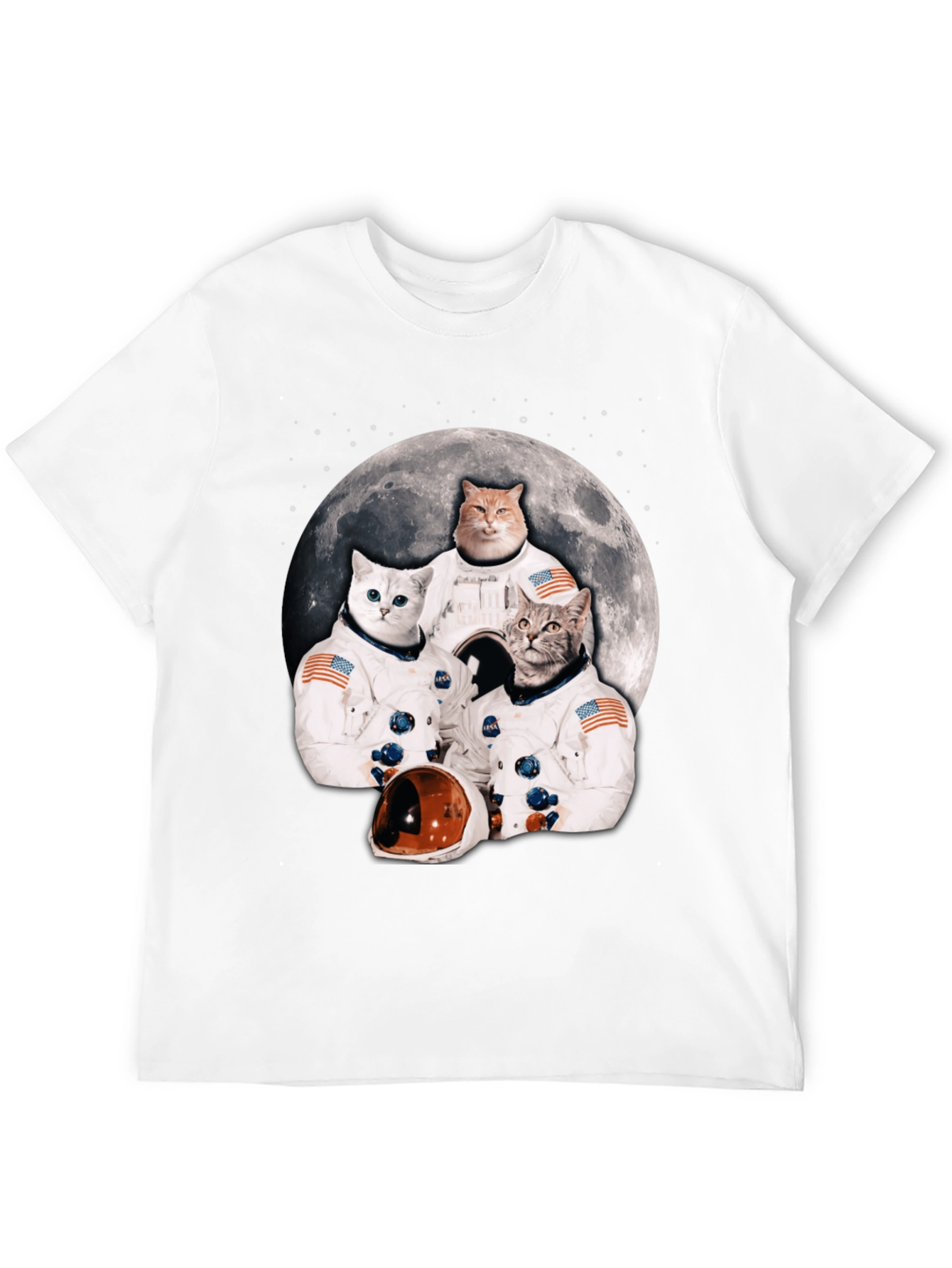 Black Cats in Space T-Shirt - Novelty Crew Tee view 12