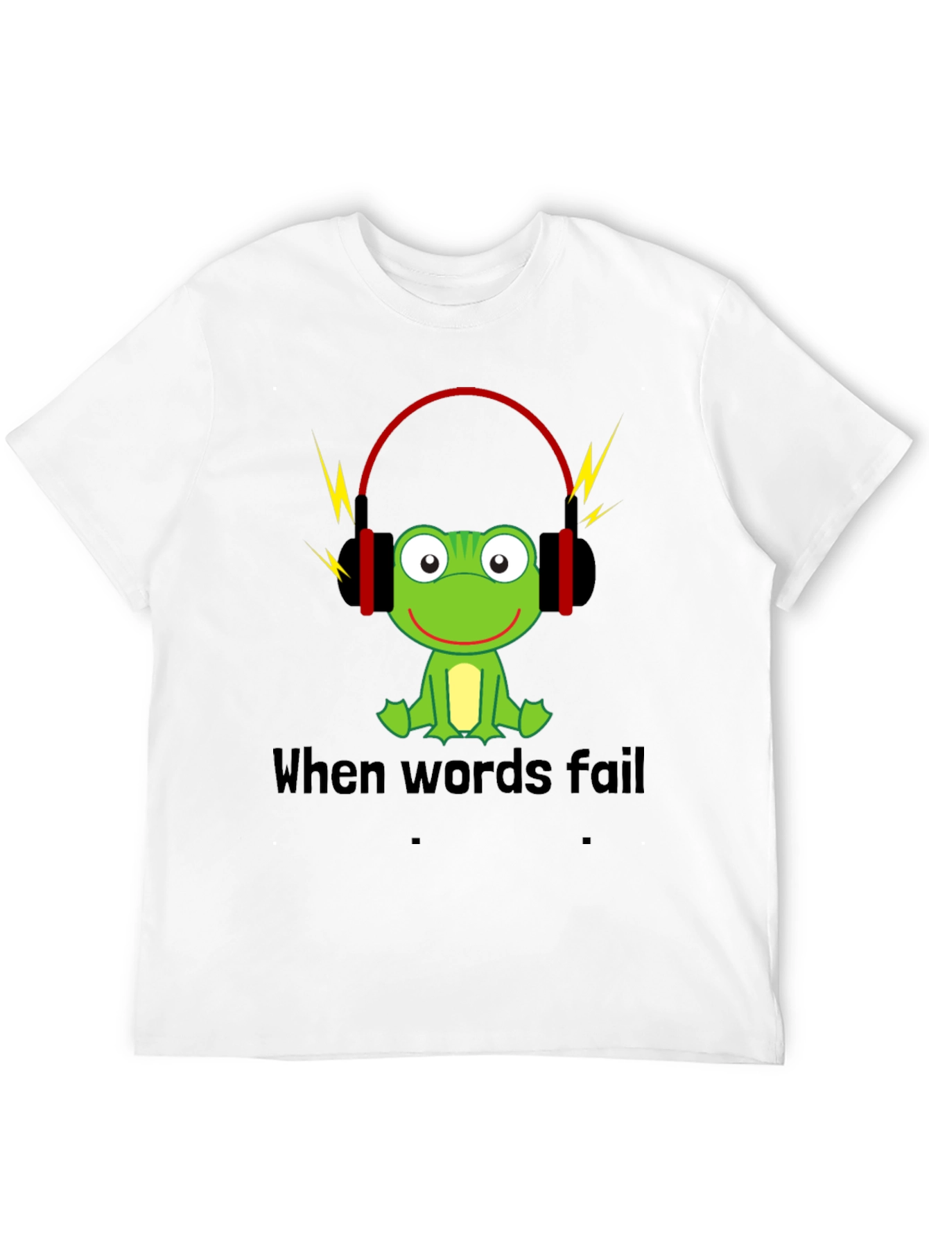 Black Funny Frog Music T-Shirt - When Words Fail, Music Speaks view 12