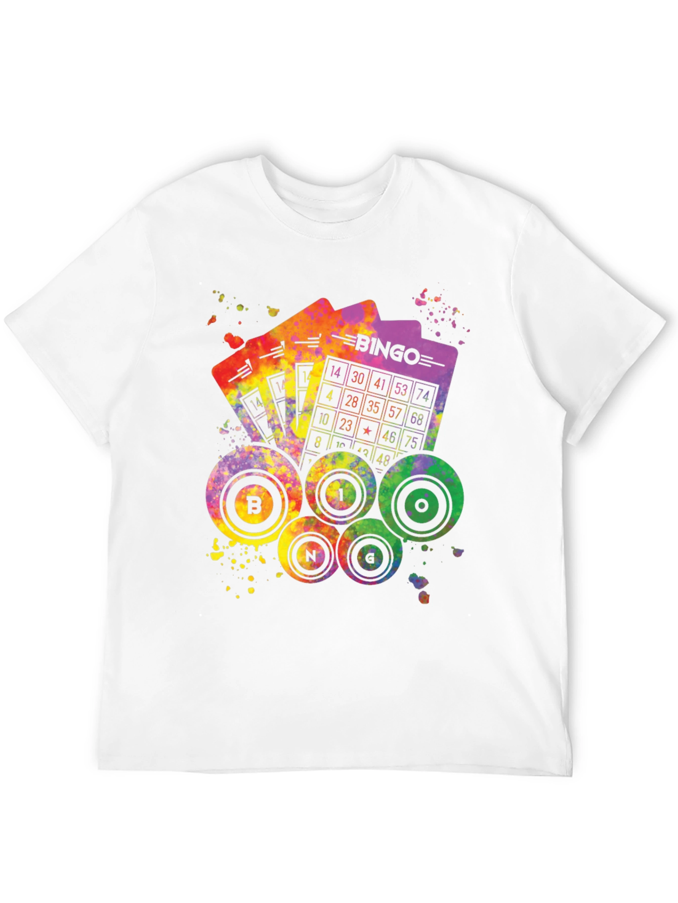 Black Colorful Bingo T-Shirt - Lucky Numbers Tee view 12