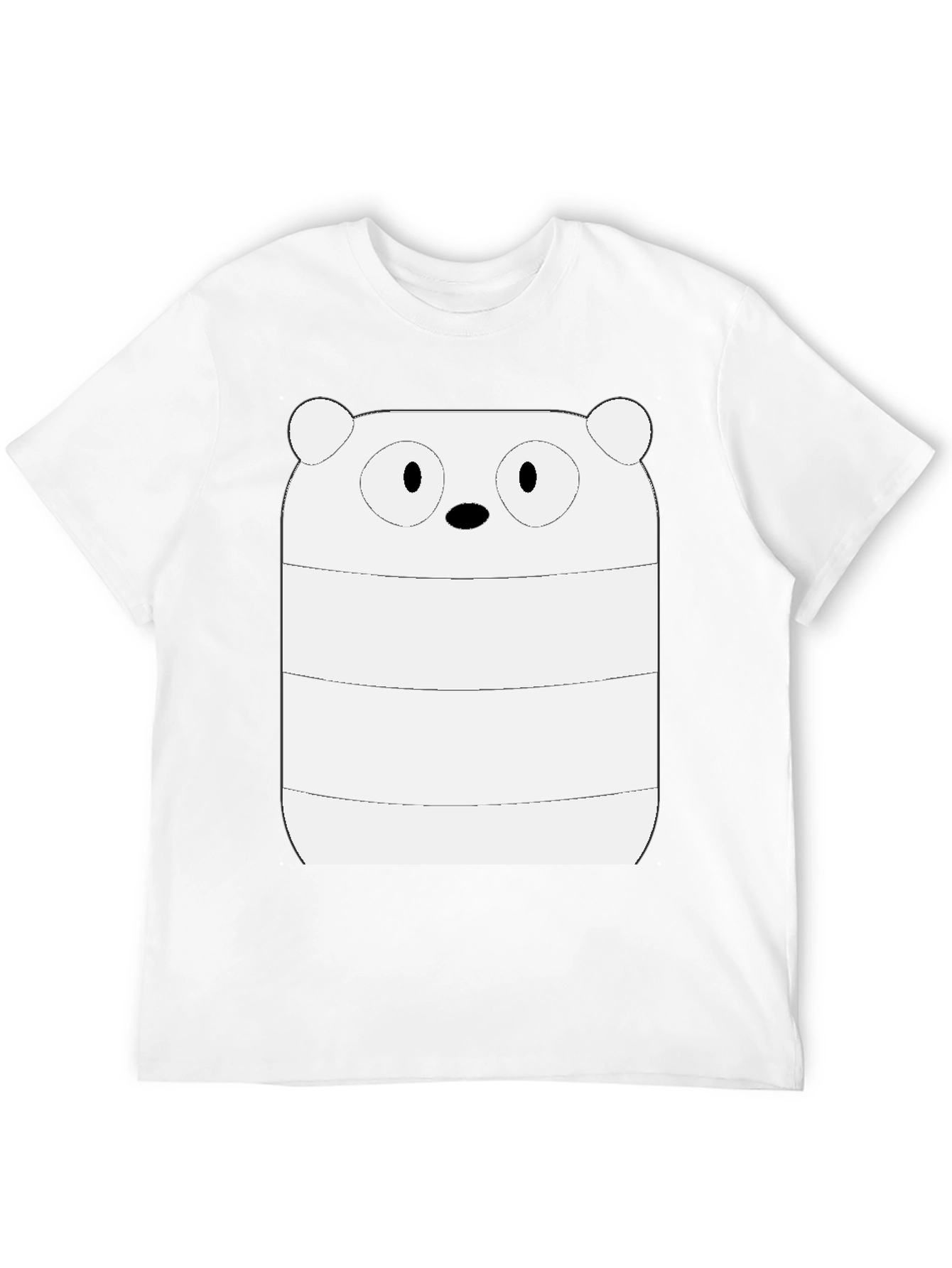 Black Cartoon Bear Graphic Tee - Men's Black Cotton T-Shirt view 12