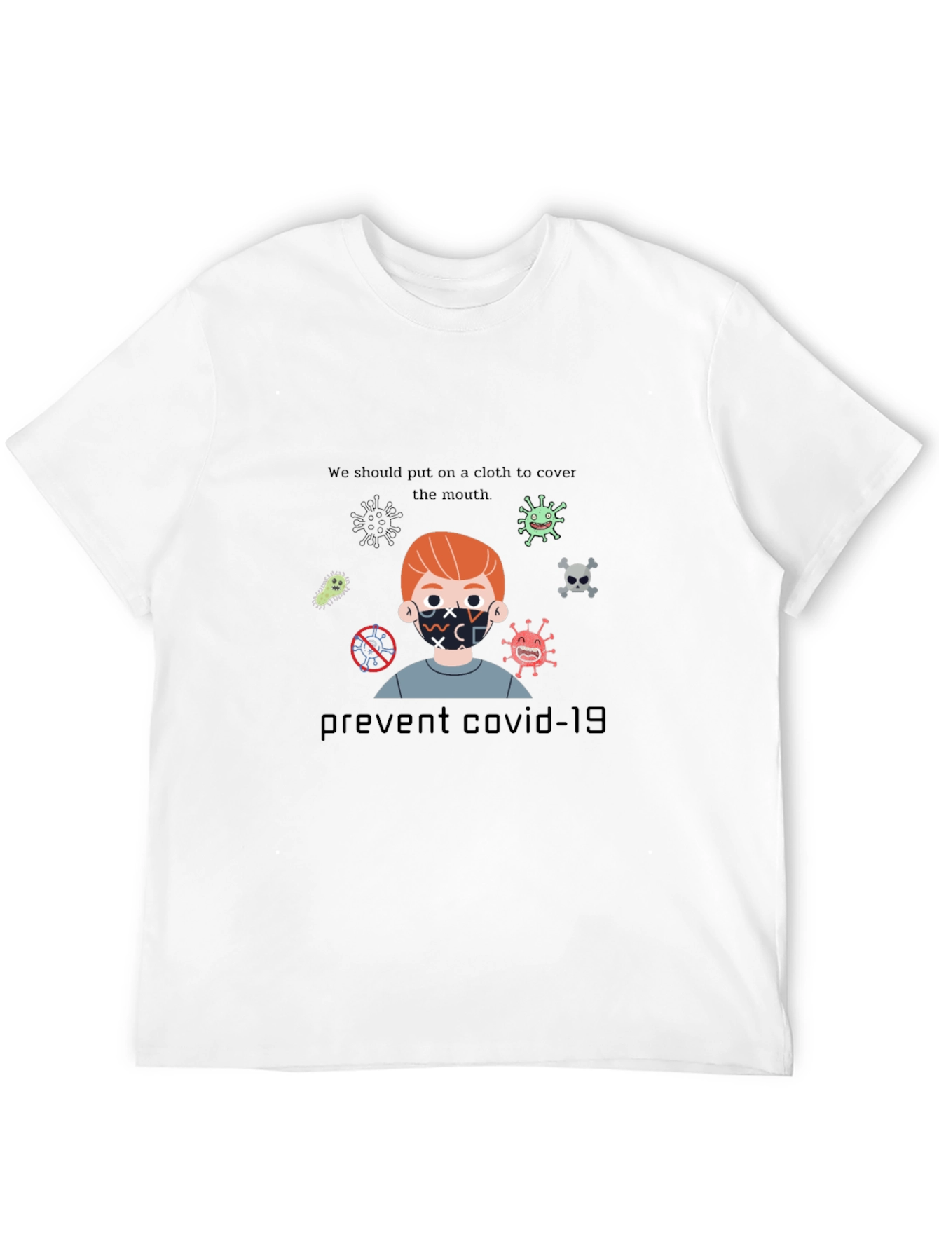 Black Prevent Covid-19 Graphic Tee view 12