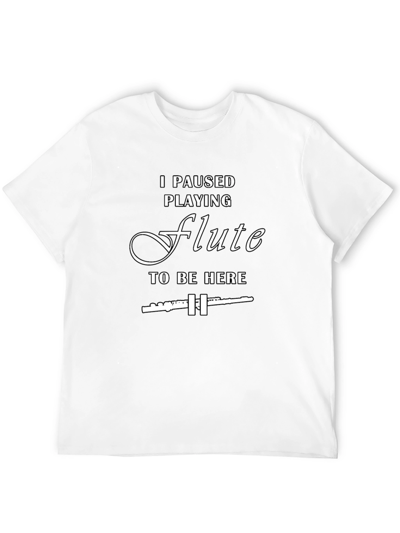 Black Funny Flute Player T-Shirt view 12