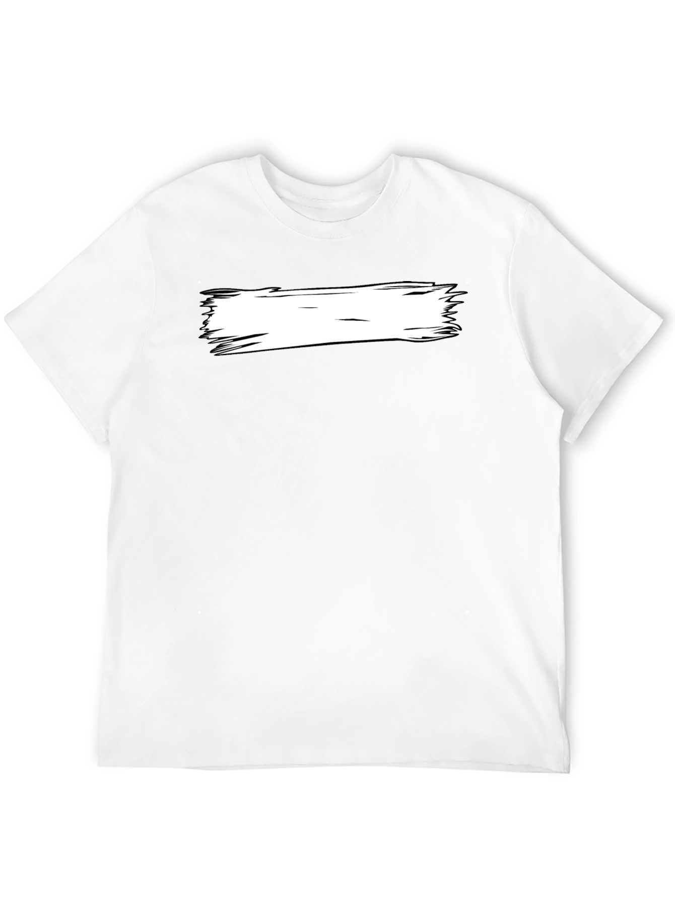 Black Black T-Shirt with White Brushstroke Design view 12