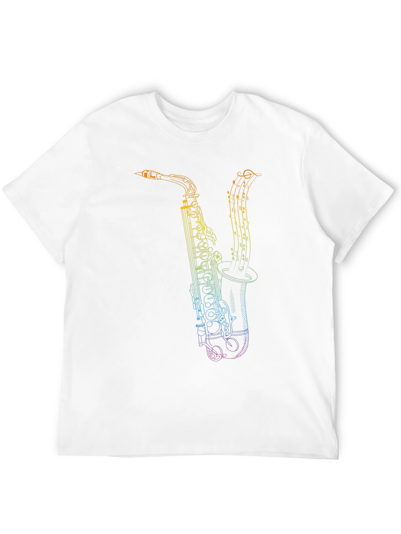 Black Saxophone Music Notes Graphic Tee view 12
