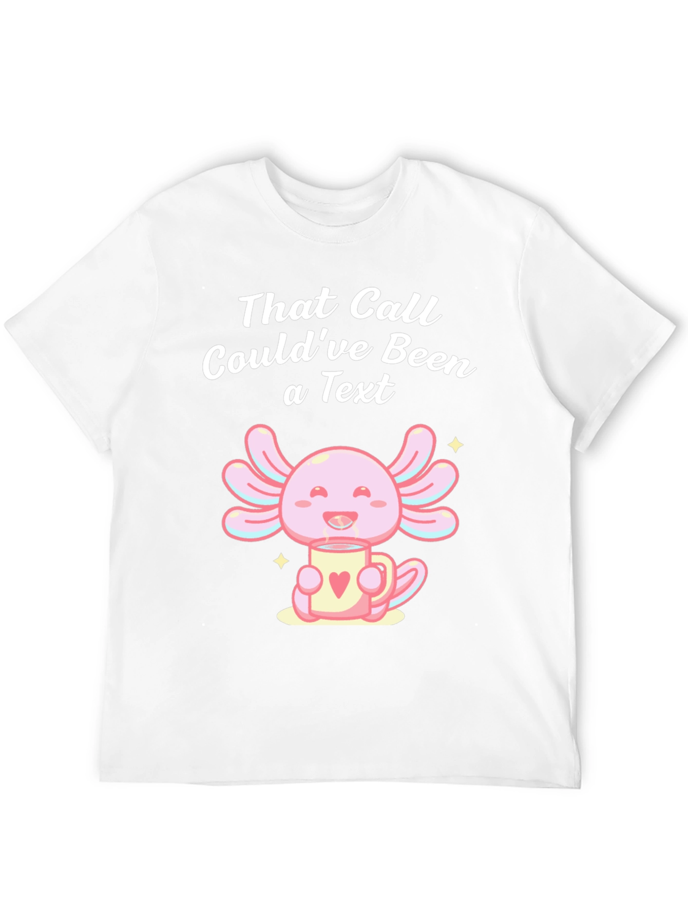 Black Axolotl Texting Humor T-Shirt view 12