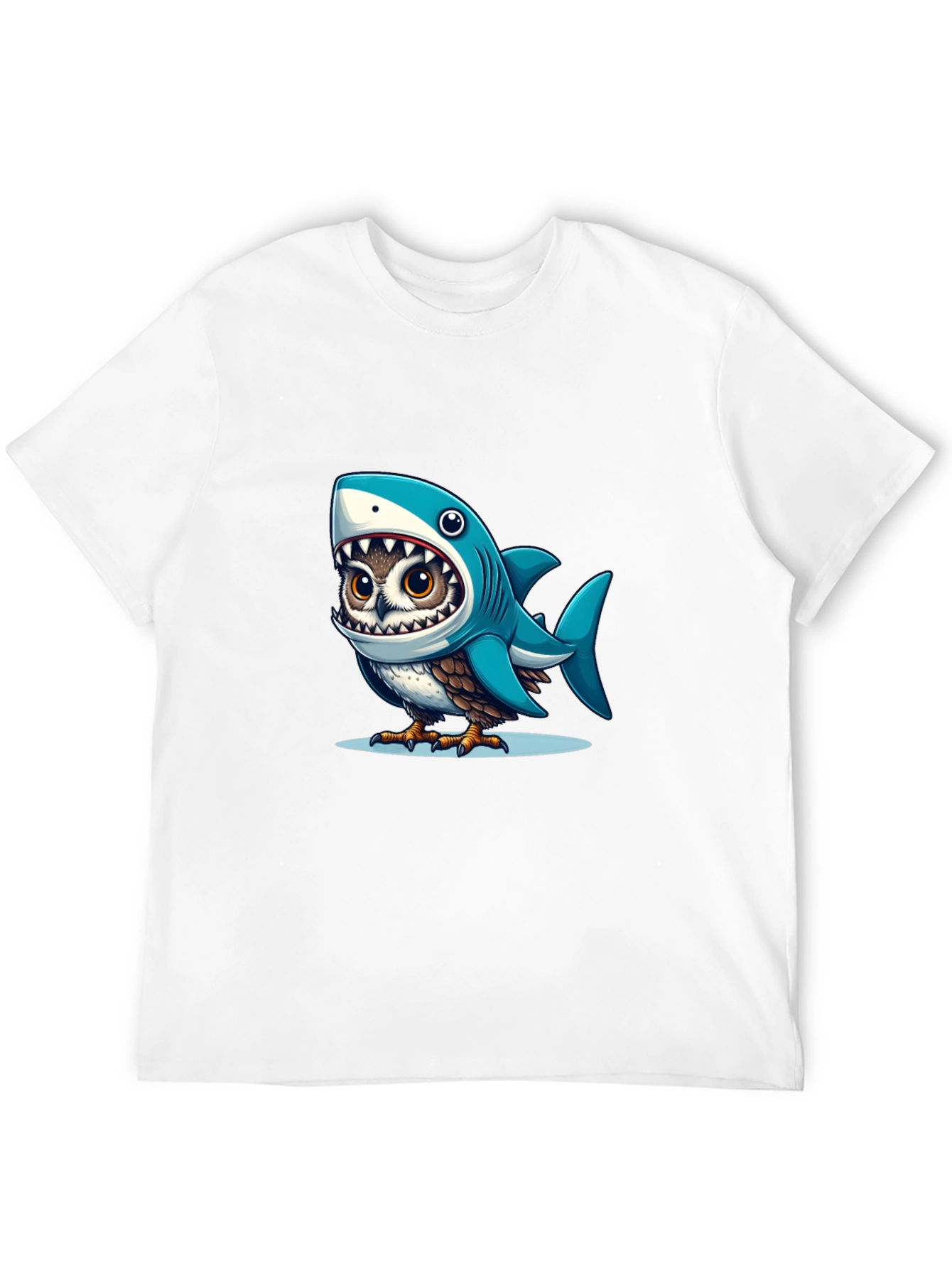 Black Shark Owl Graphic Tee - Unique Cartoon Design view 12