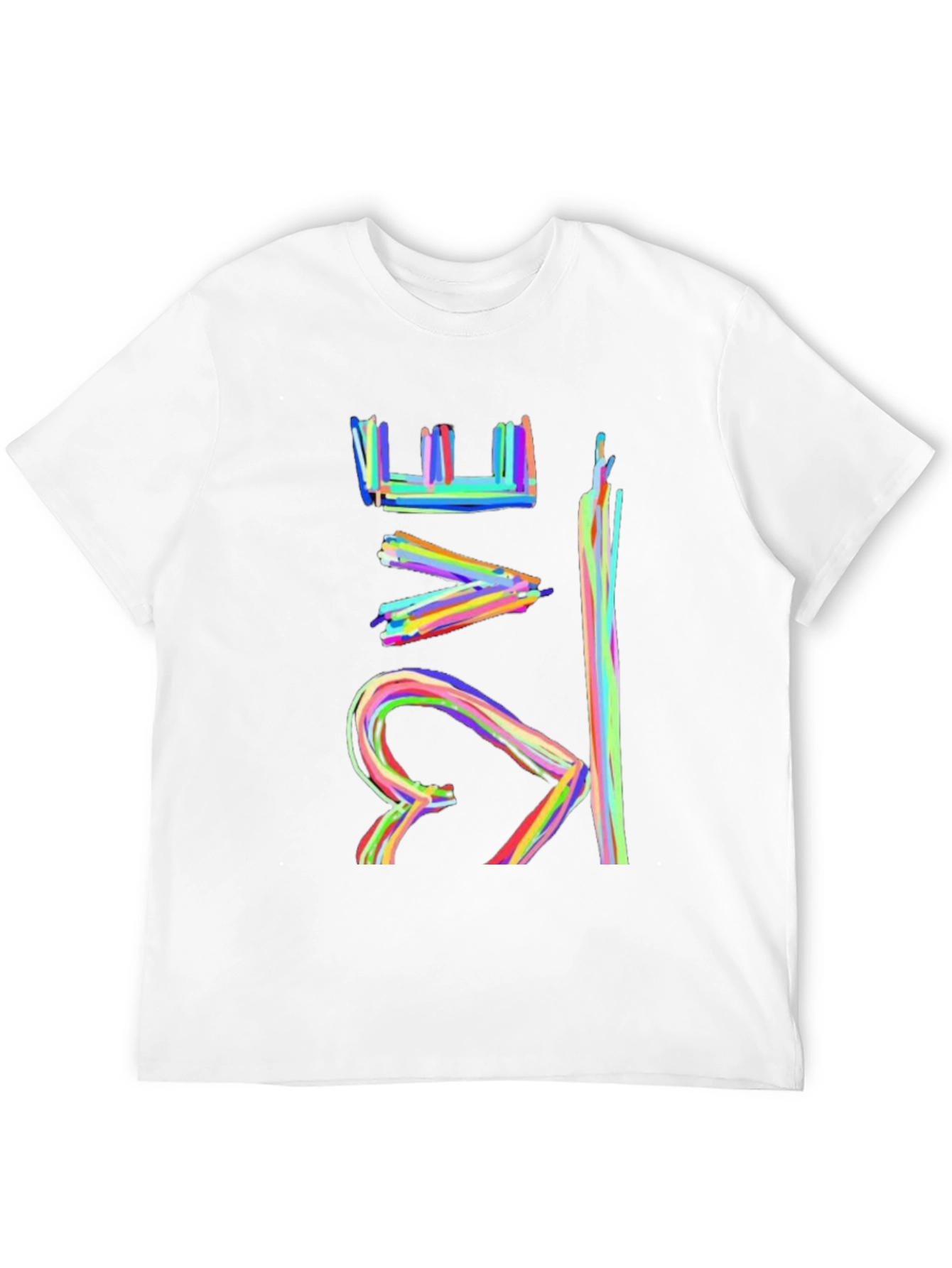 Black Colorful Abstract Design Black T-Shirt view 12