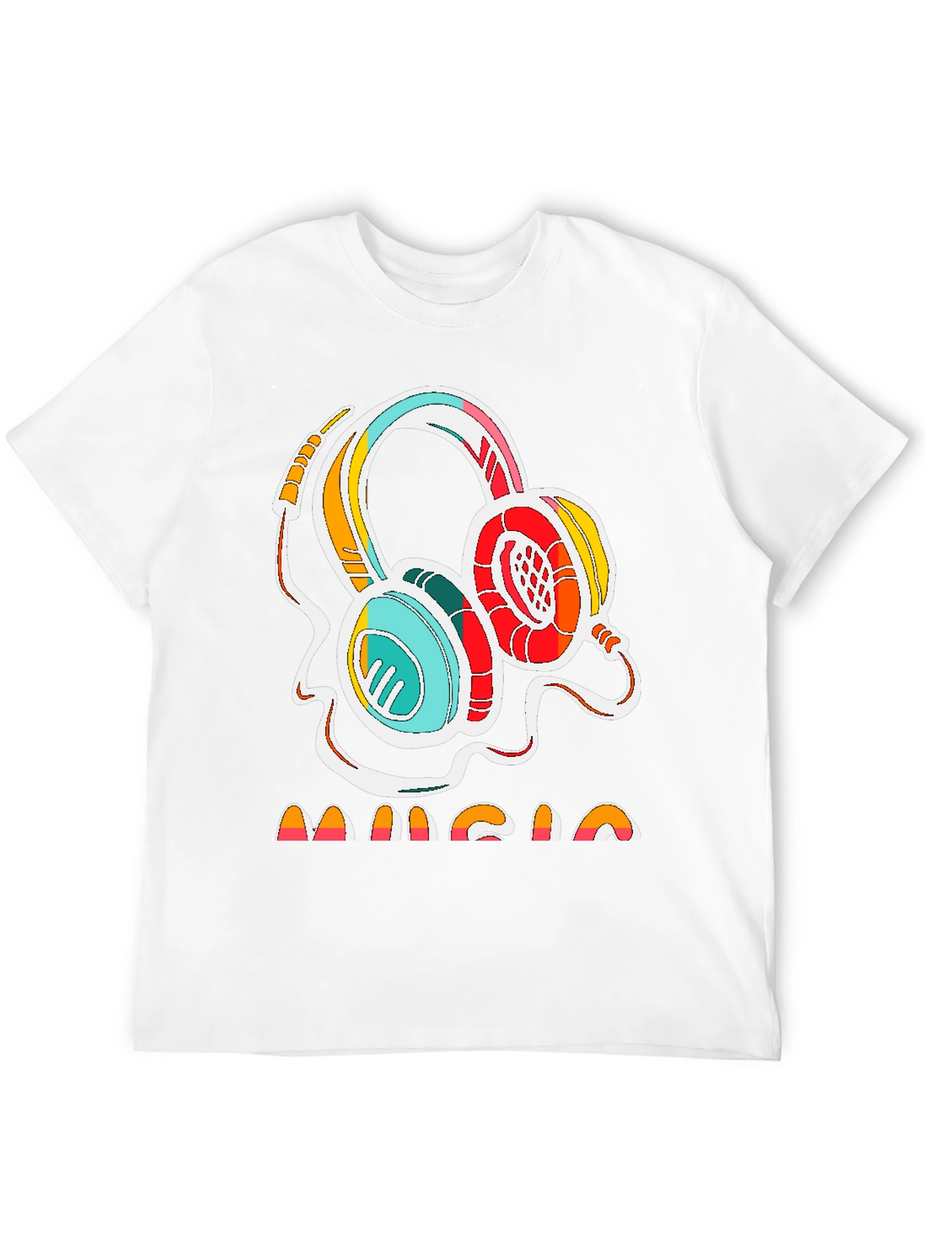 Black Retro Music Headphones Graphic Tee - Stylish Cotton Shirt view 12