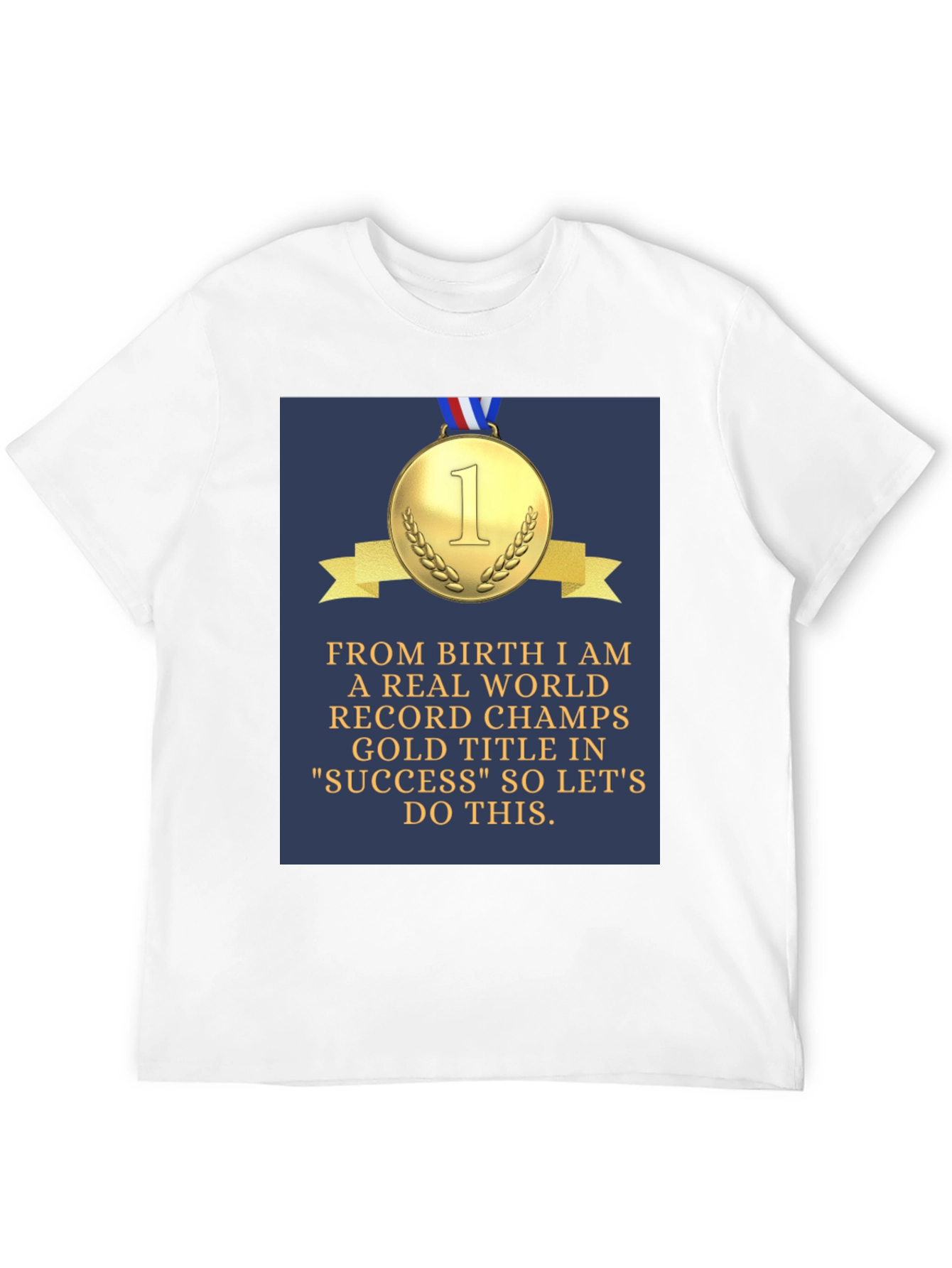 Black Success Champs T-Shirt - Gold Medal Design view 12